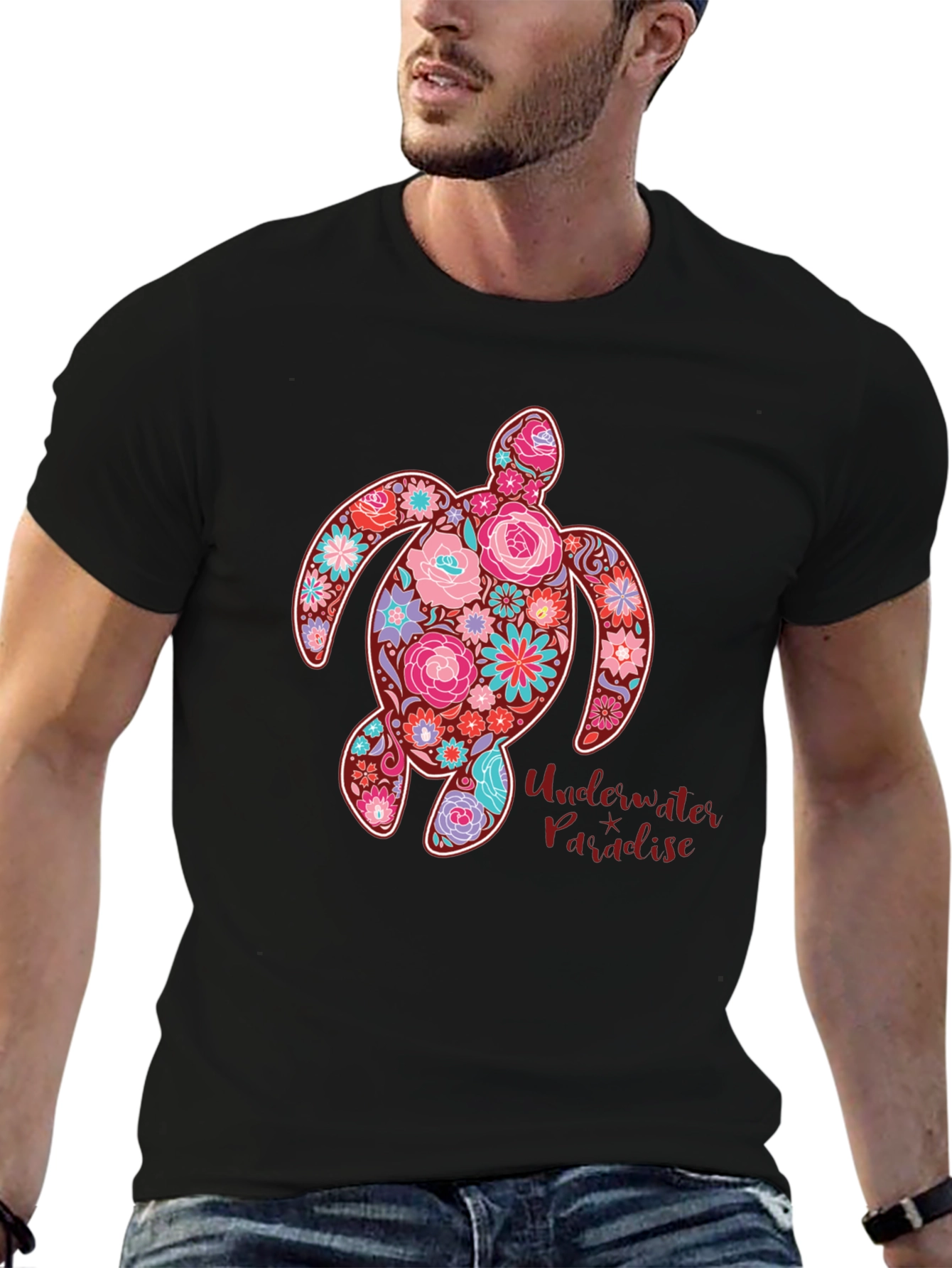 Floral Turtle T-Shirt - Underwater Paradise Tee
