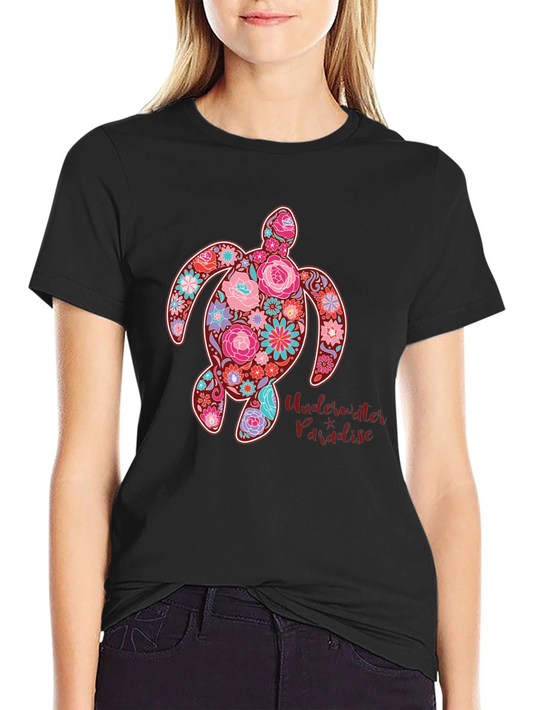 Floral Turtle T-Shirt - Underwater Paradise Tee