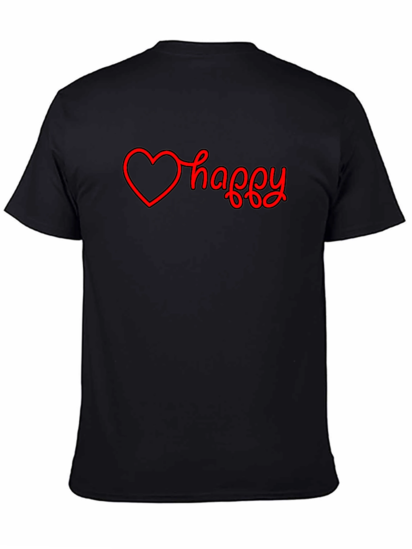 Happy Heart Graphic T-Shirt - Black