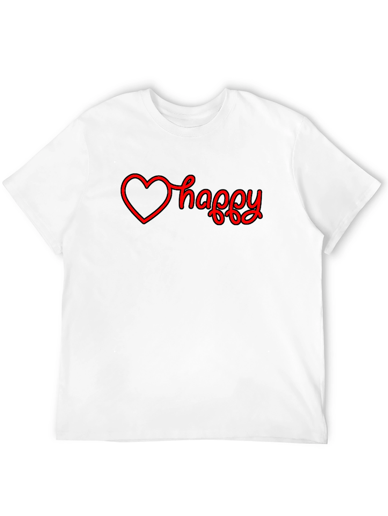 Happy Heart Graphic T-Shirt - Black