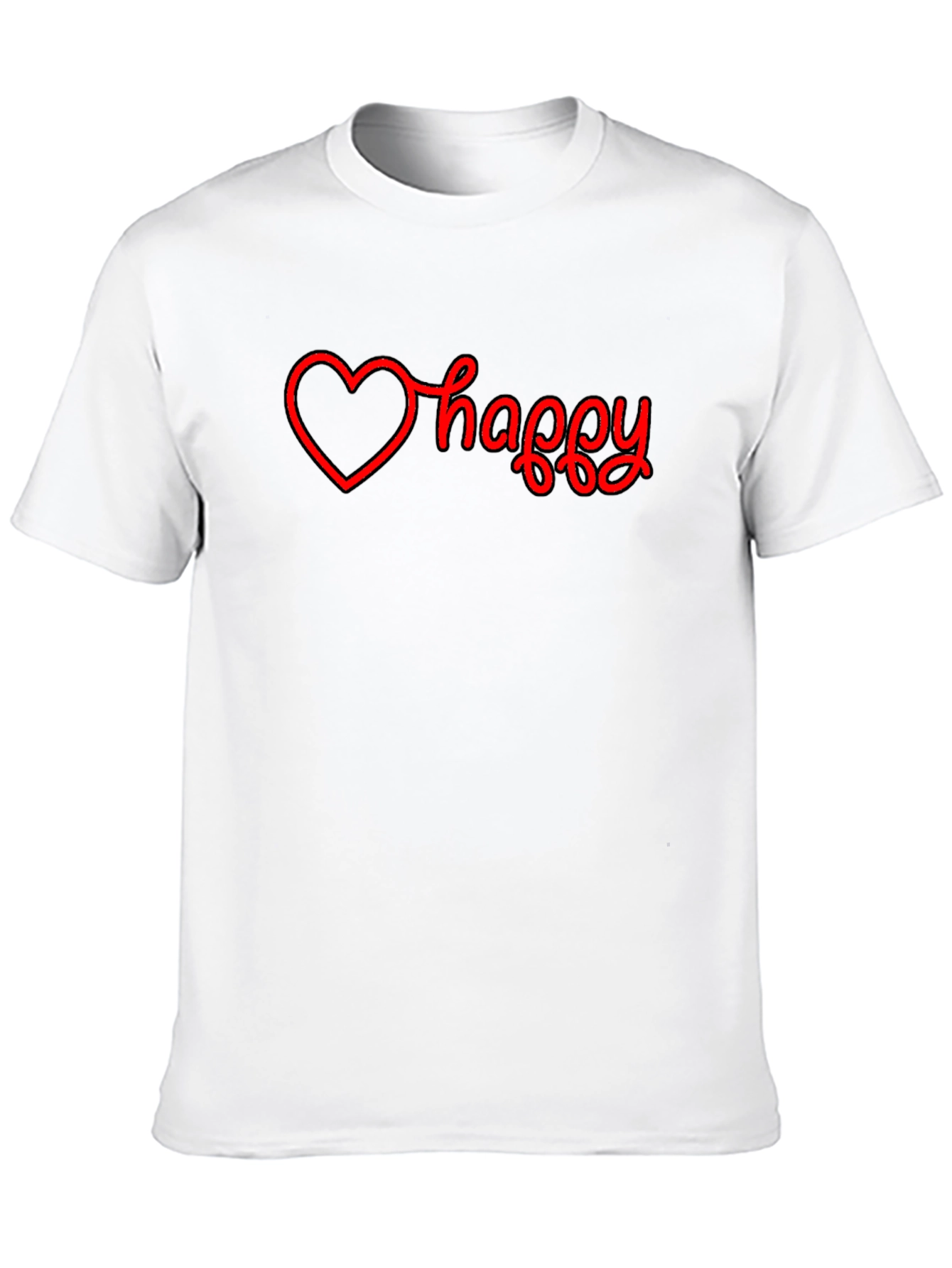 Happy Heart Graphic T-Shirt - Black
