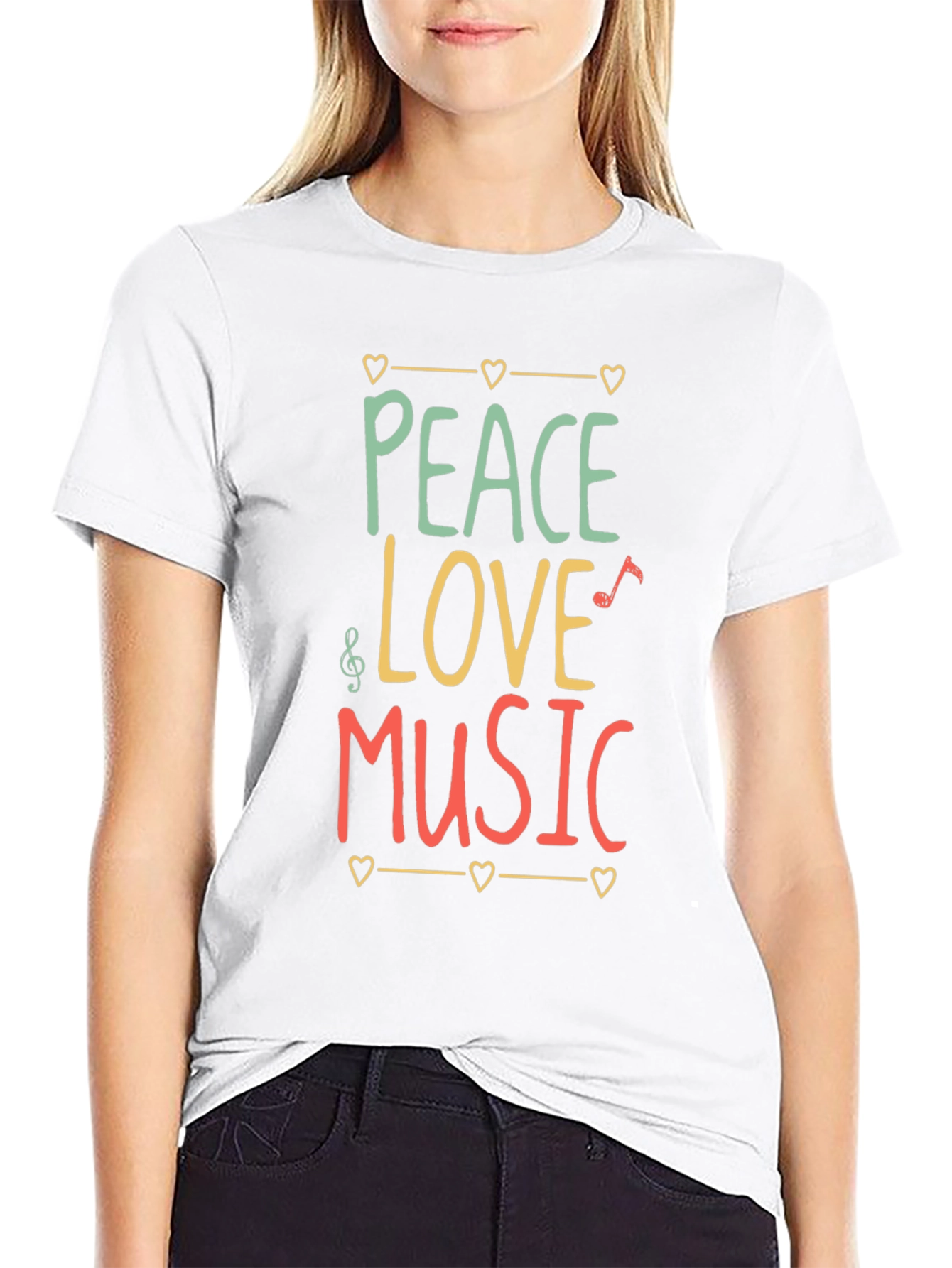 Peace Love Music Graphic T-Shirt