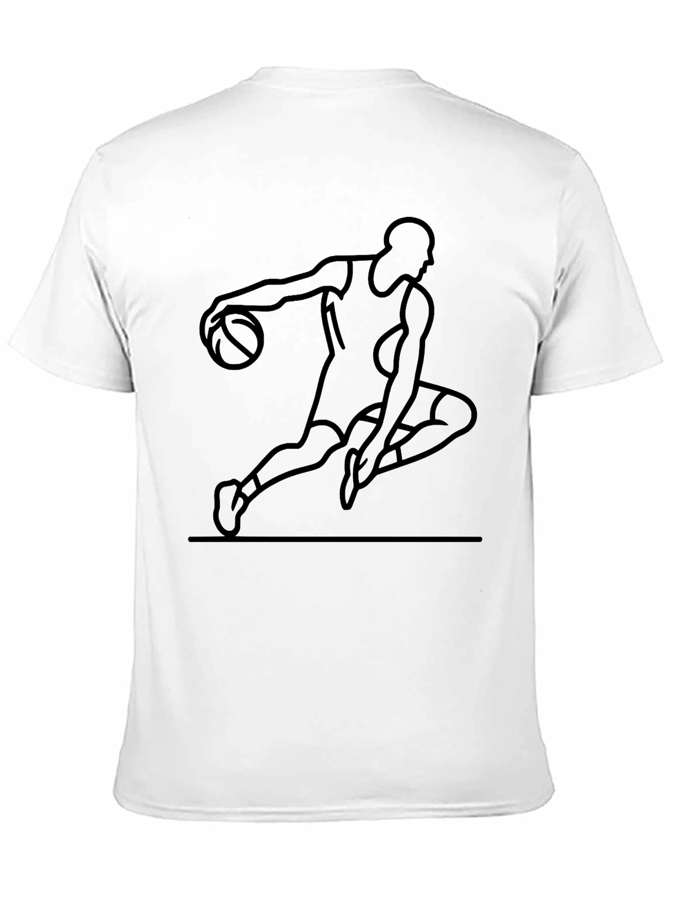 Basketball Player Graphic Tee - Black Cotton Blend