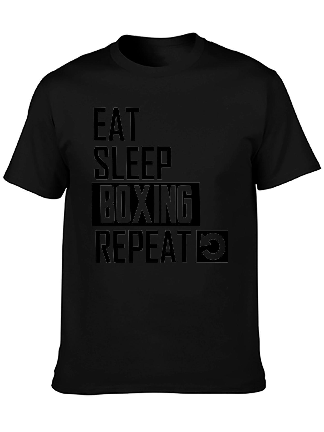 Eat Sleep Boxing Repeat Graphic Tee - Black