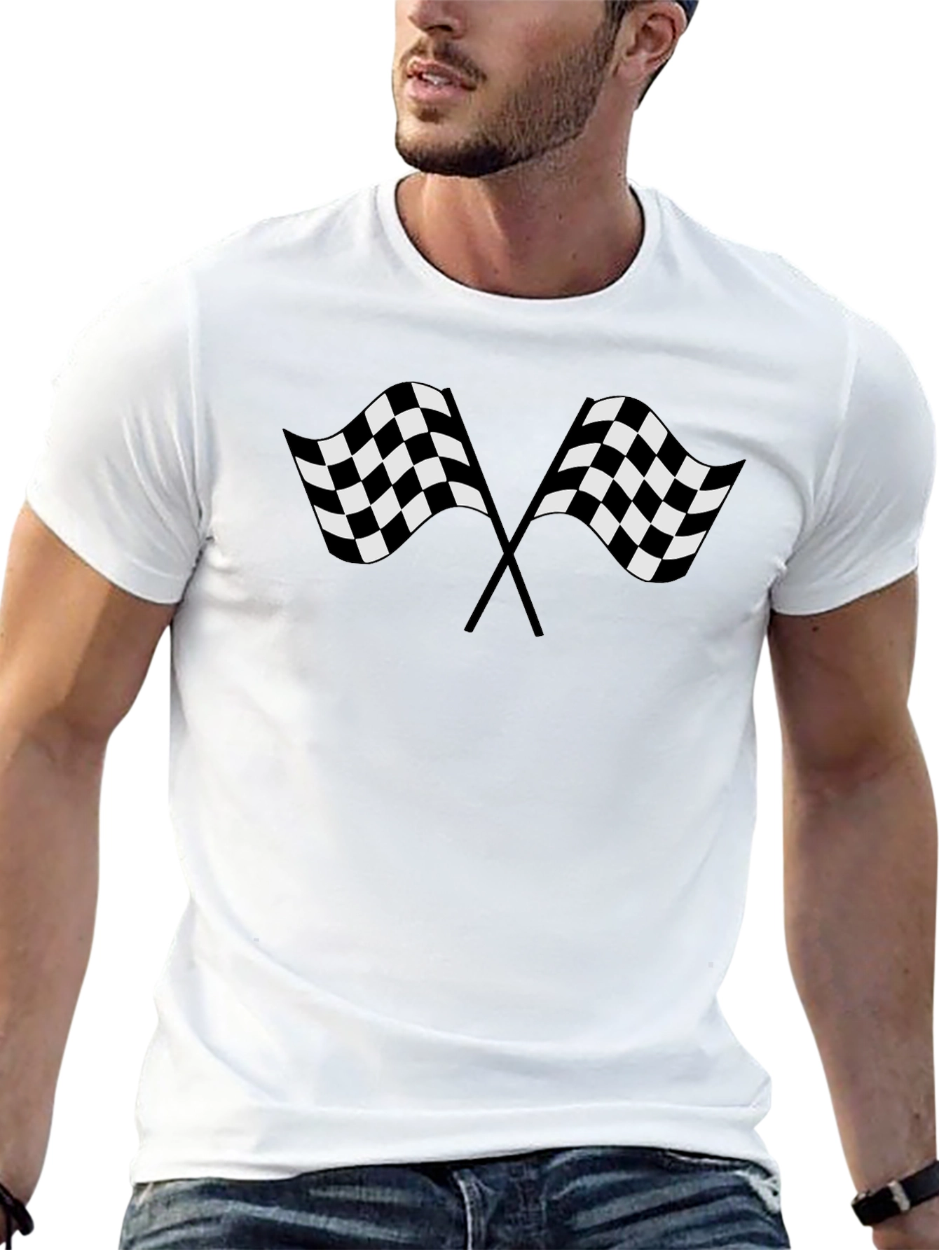 Checkered Flag Graphic Tee - Racing Fan Shirt