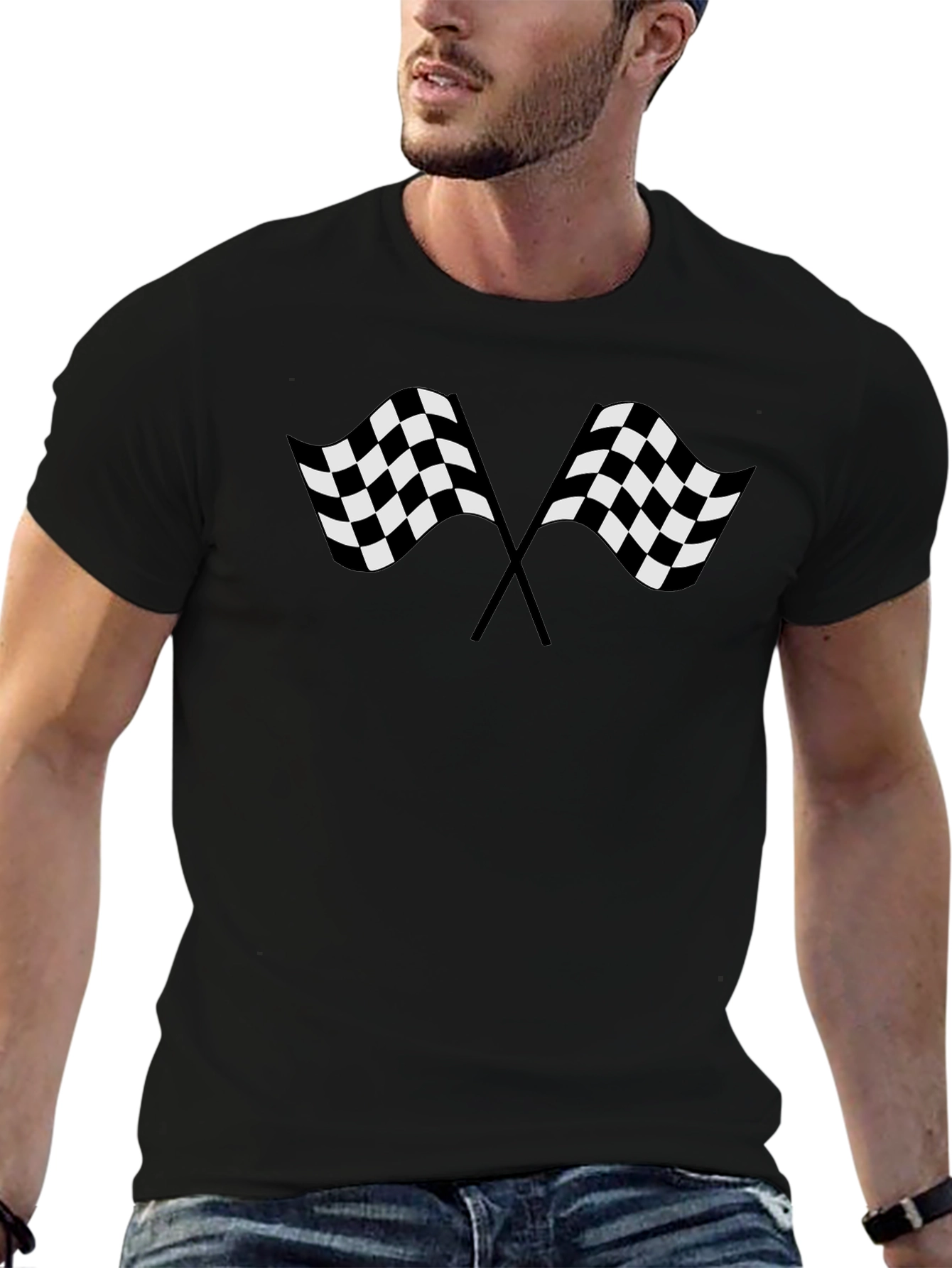 Checkered Flag Graphic Tee - Racing Fan Shirt