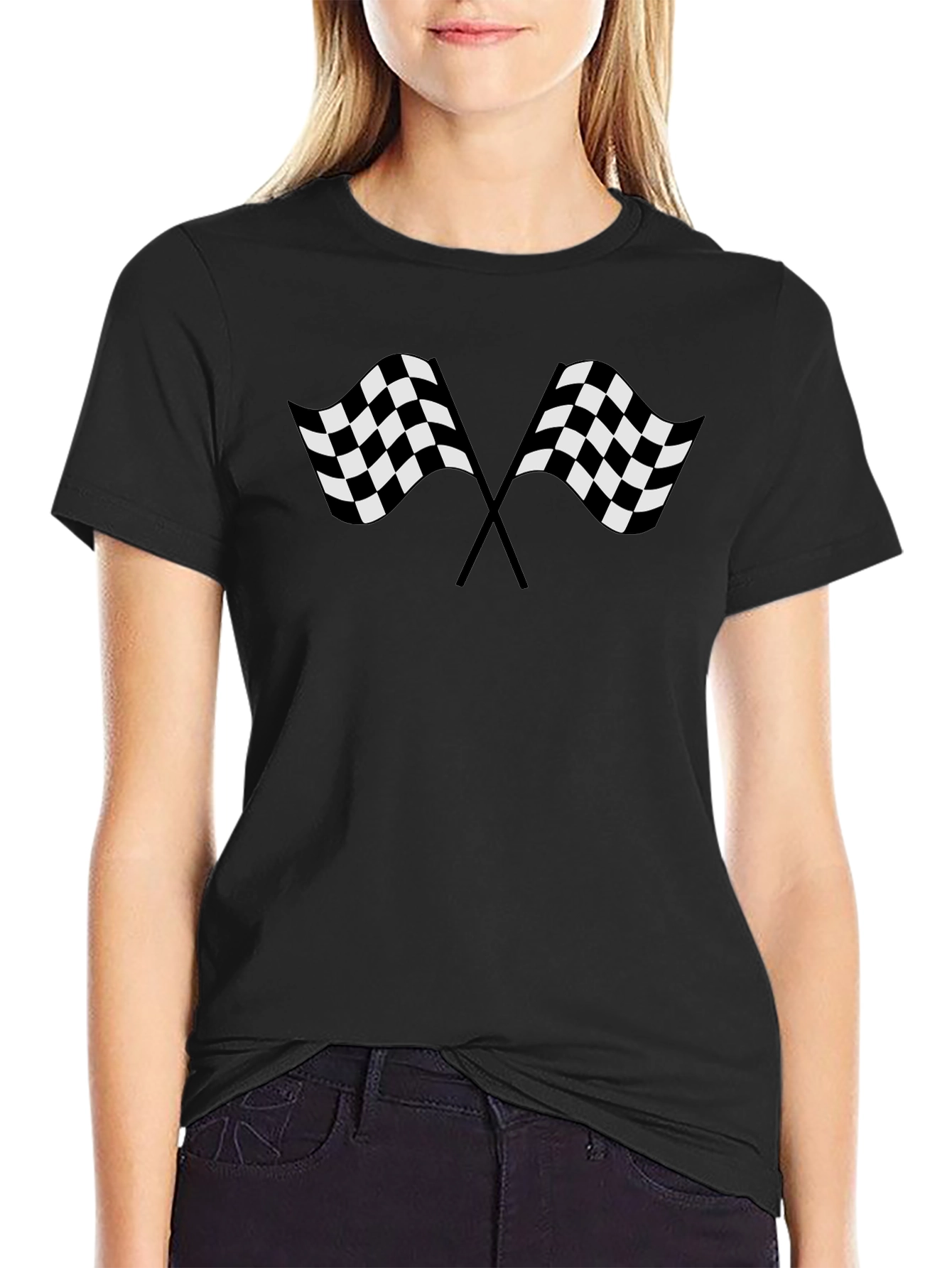 Checkered Flag Graphic Tee - Racing Fan Shirt