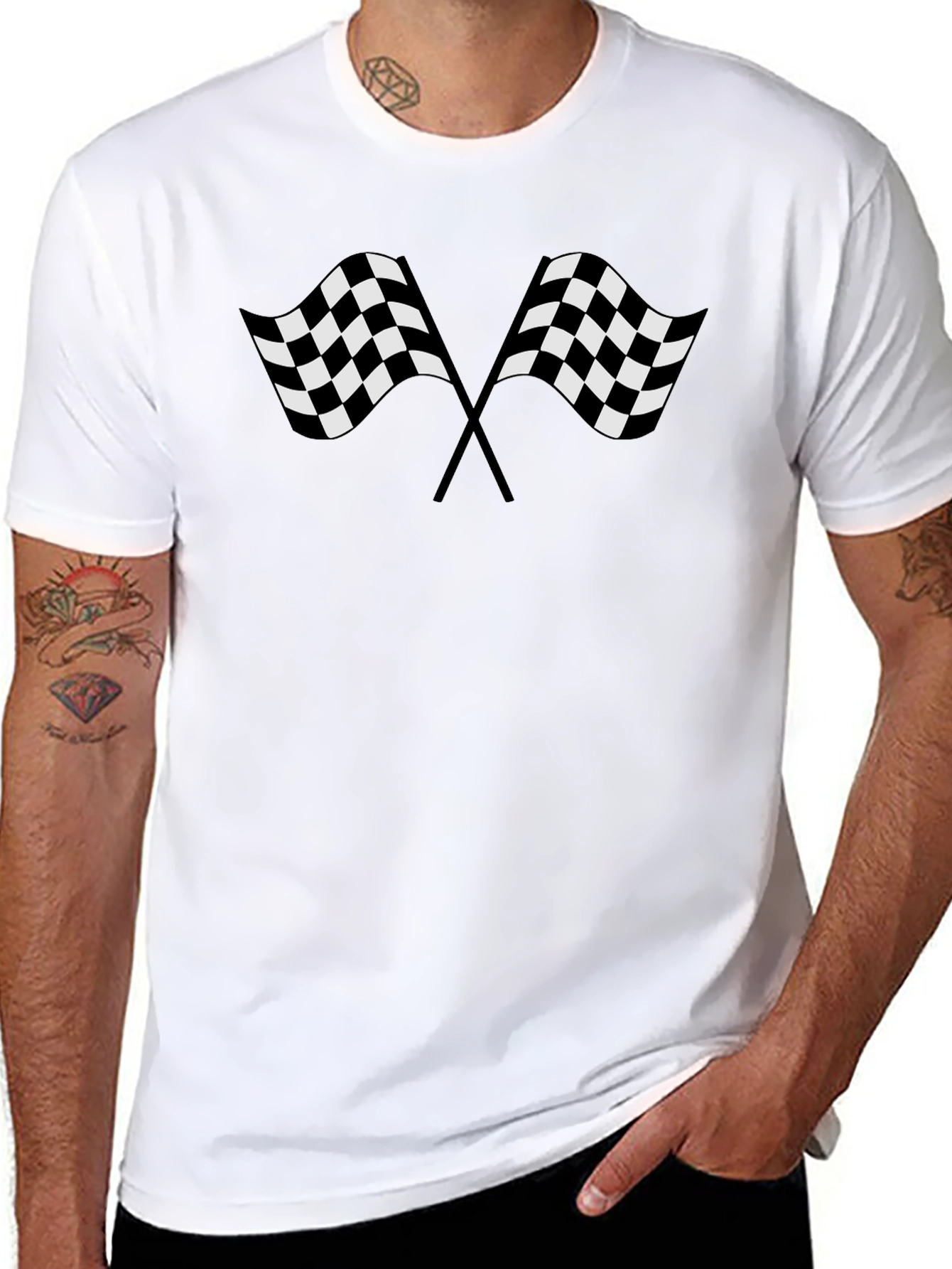Checkered Flag Graphic Tee - Racing Fan Shirt