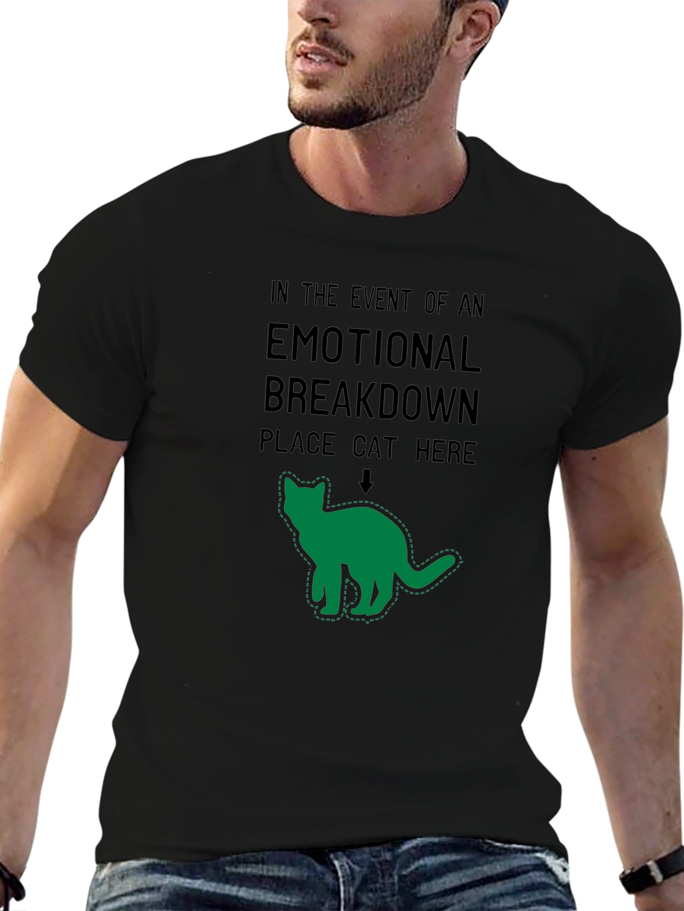 Emotional Support Cat T-Shirt - Funny Graphic Tee