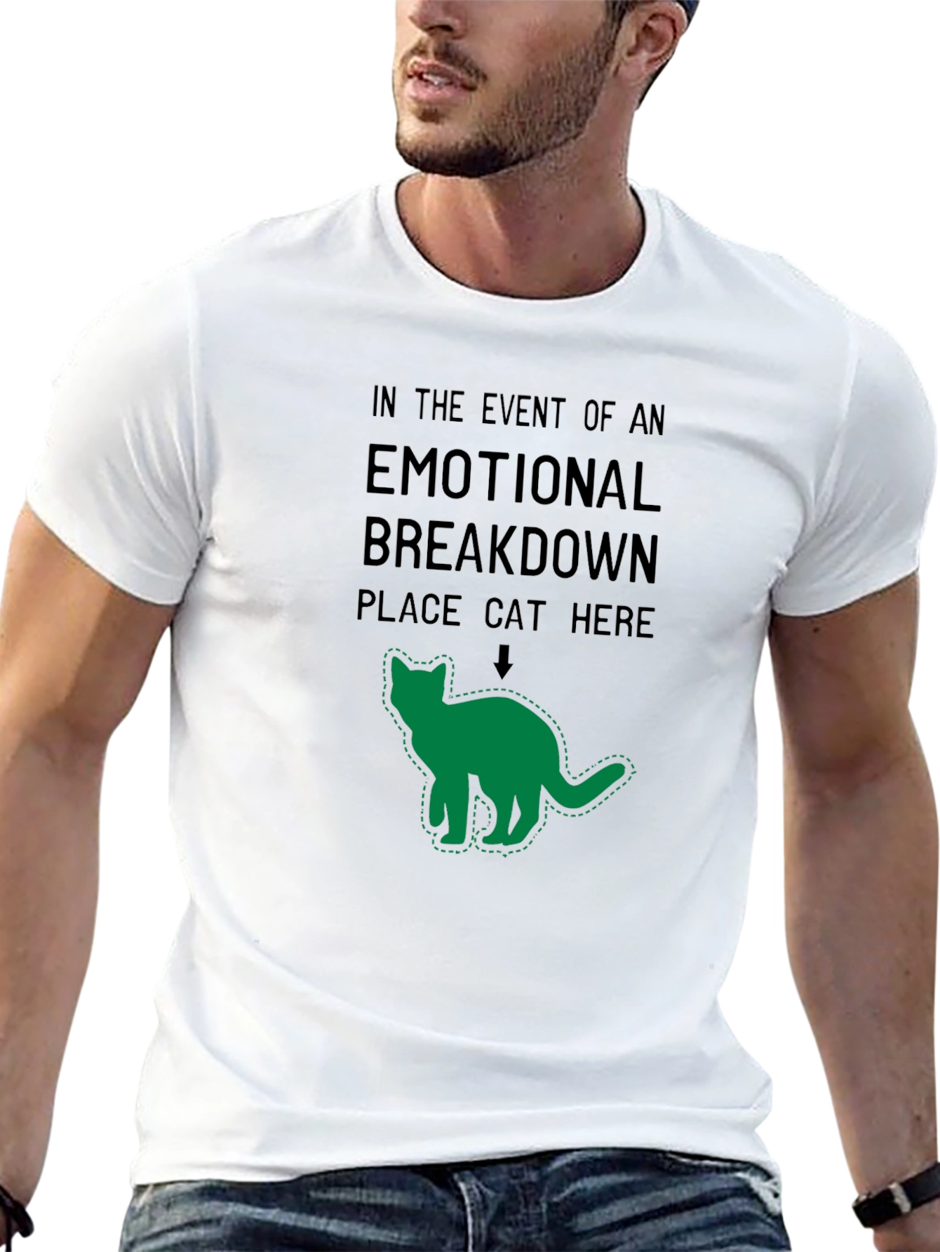 Emotional Support Cat T-Shirt - Funny Graphic Tee