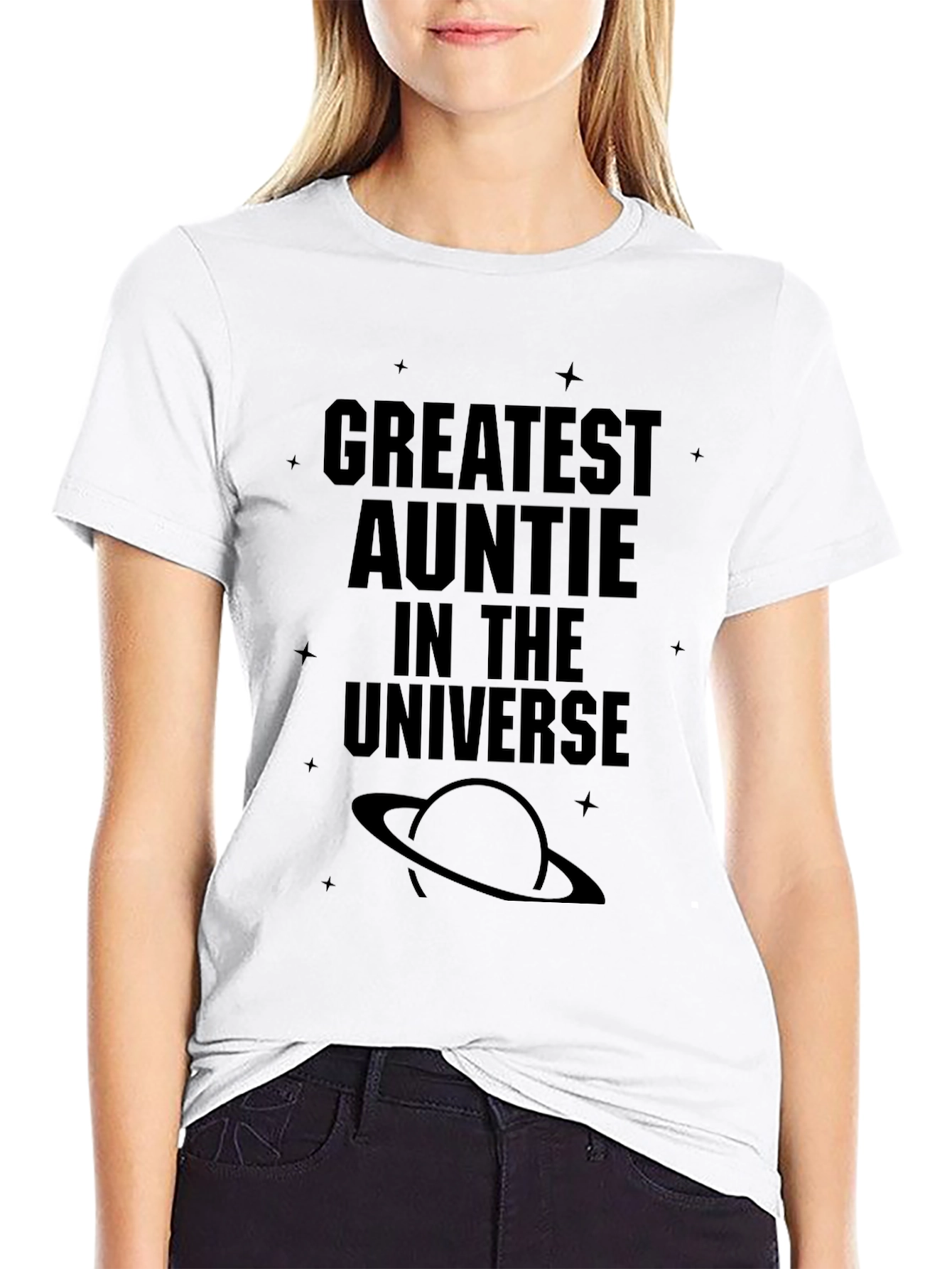 Greatest Auntie in the Universe Black T-Shirt