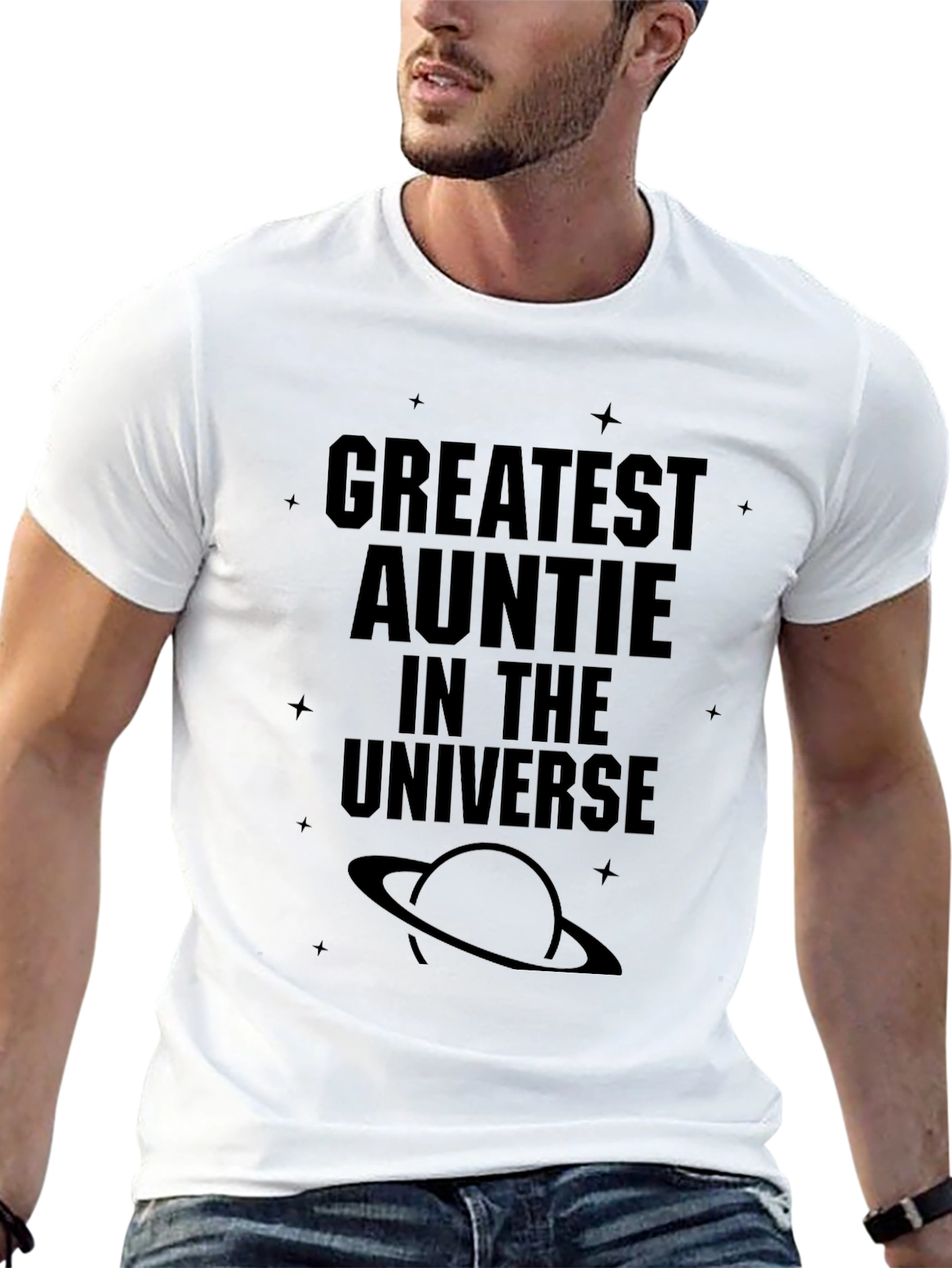 Greatest Auntie in the Universe Black T-Shirt