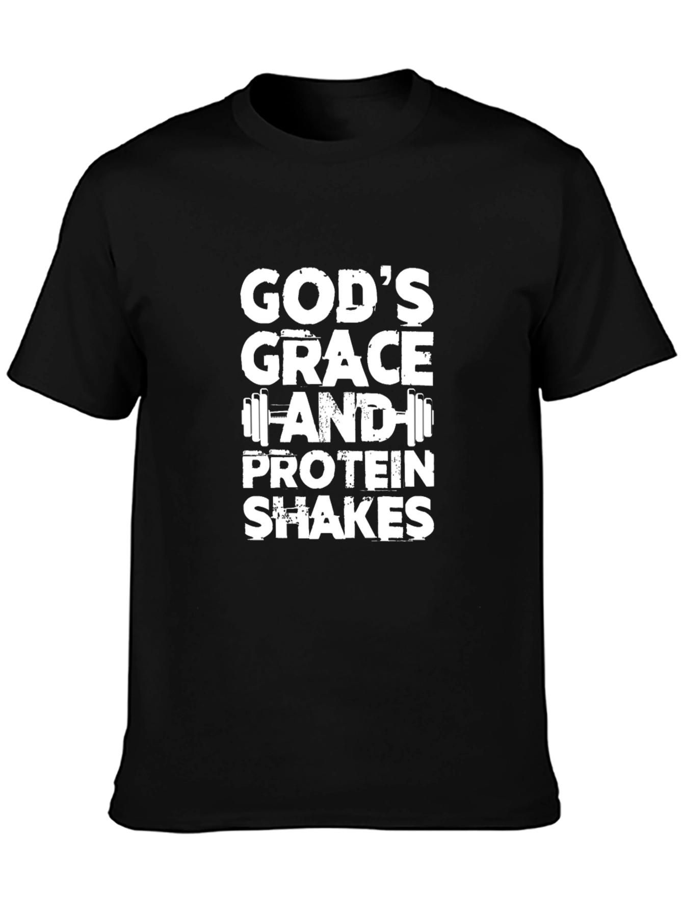 Gods Grace & Protein Shakes Black T-Shirt