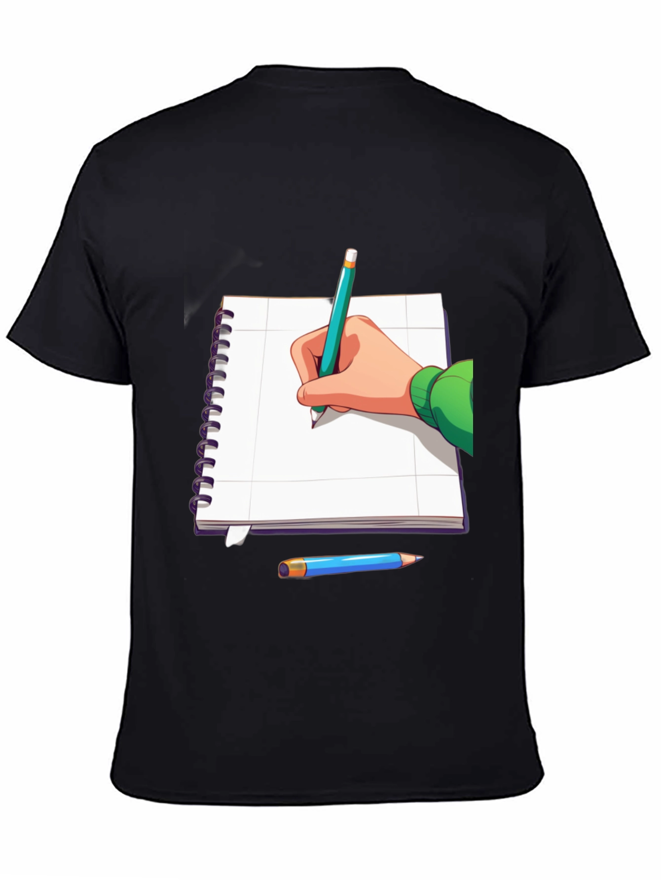 Sketching Artist Tee - Notebook & Pencil Graphic T-Shirt