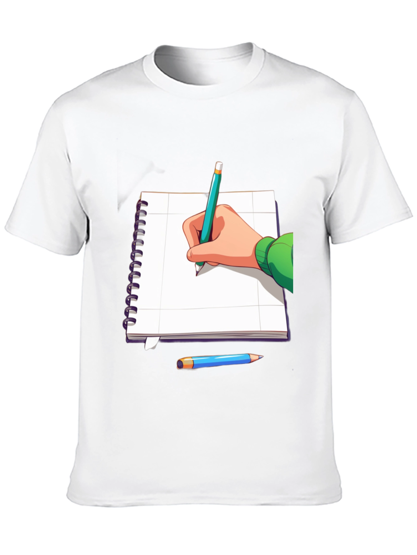 Sketching Artist Tee - Notebook & Pencil Graphic T-Shirt