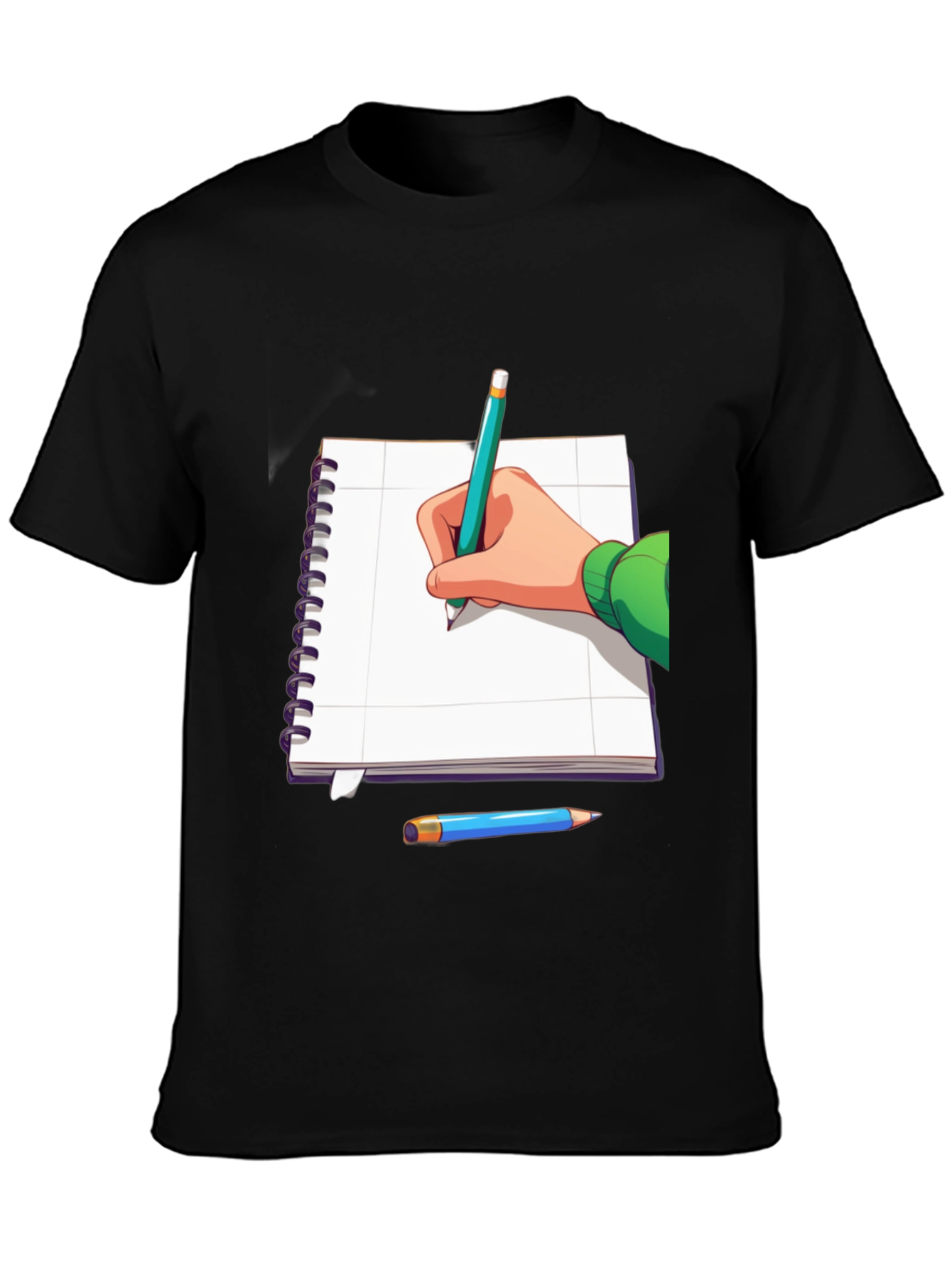 Sketching Artist Tee - Notebook & Pencil Graphic T-Shirt