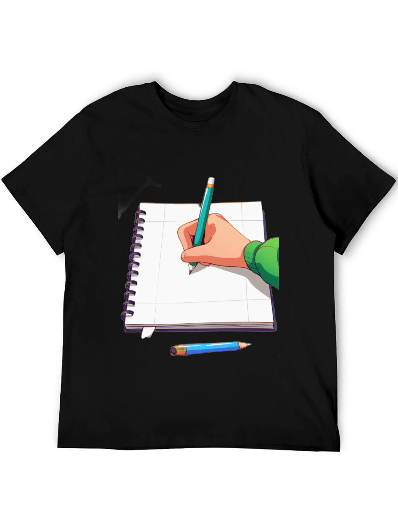 Sketching Artist Tee - Notebook & Pencil Graphic T-Shirt