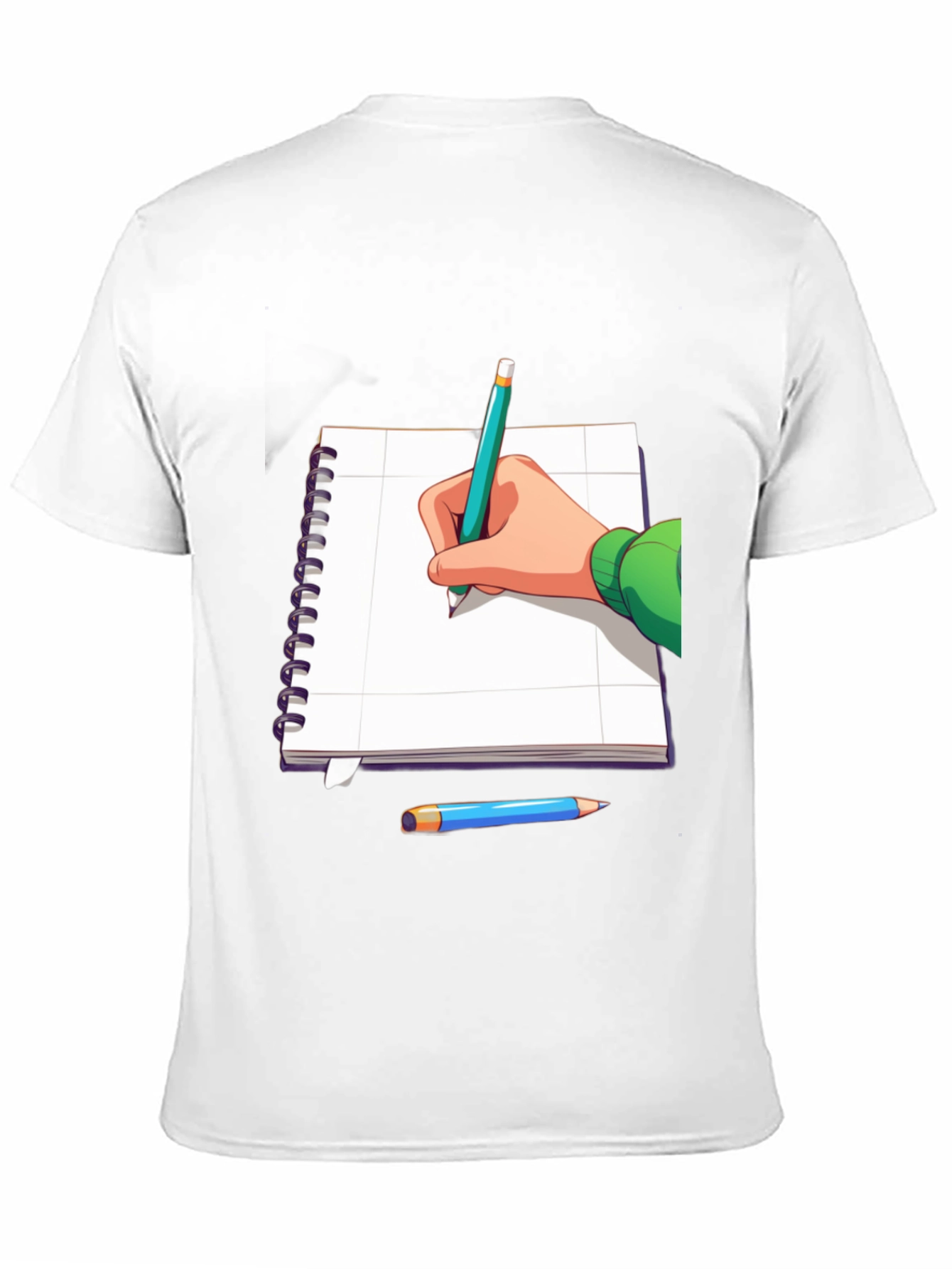 Sketching Artist Tee - Notebook & Pencil Graphic T-Shirt