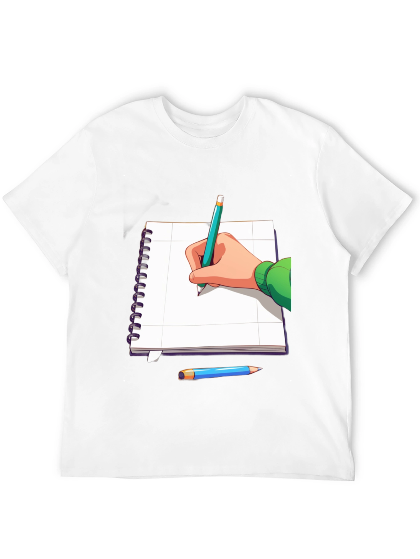 Sketching Artist Tee - Notebook & Pencil Graphic T-Shirt