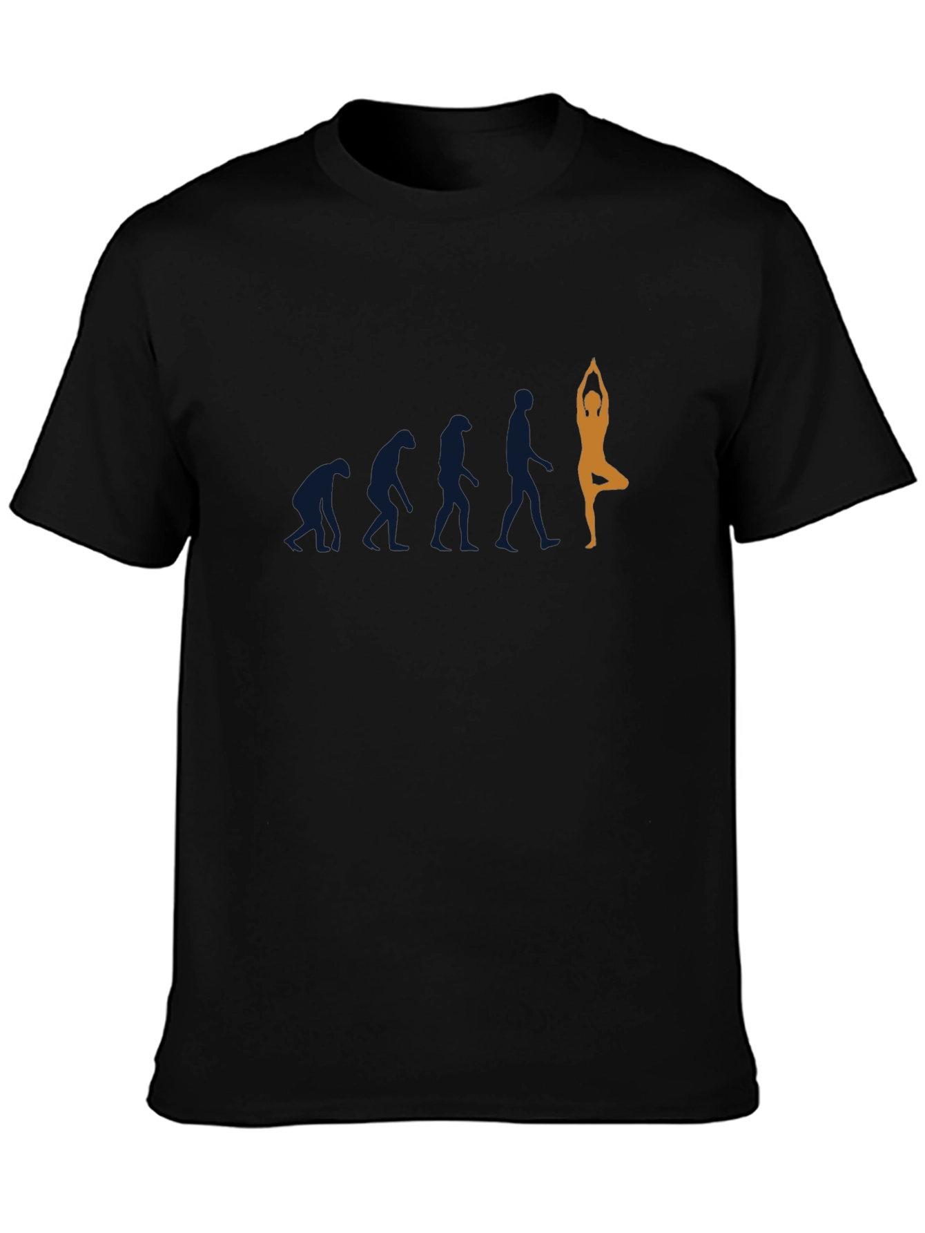 Yoga Evolution Graphic Tee - Black Cotton T-Shirt