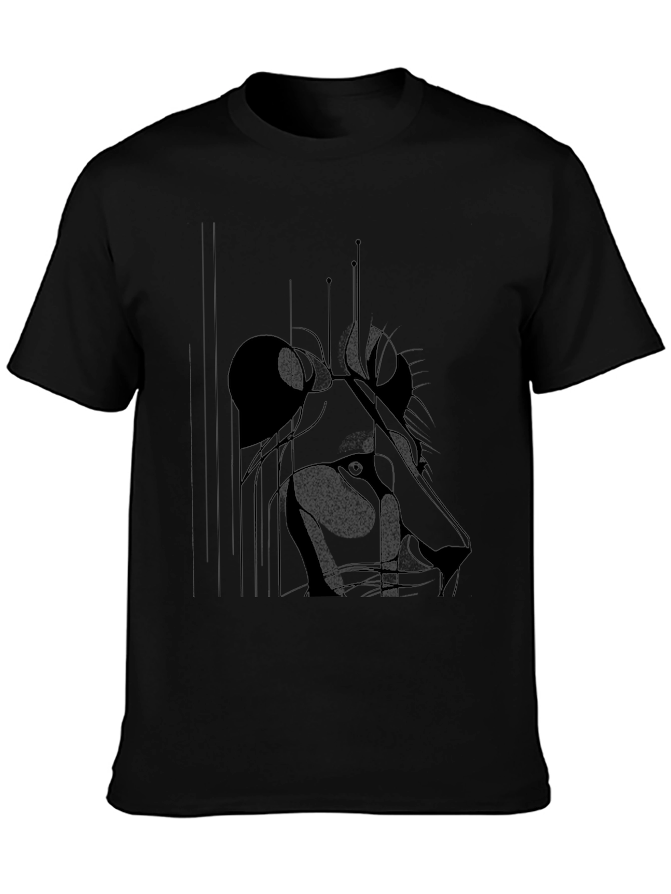 Lion Sketch Black Graphic Tee