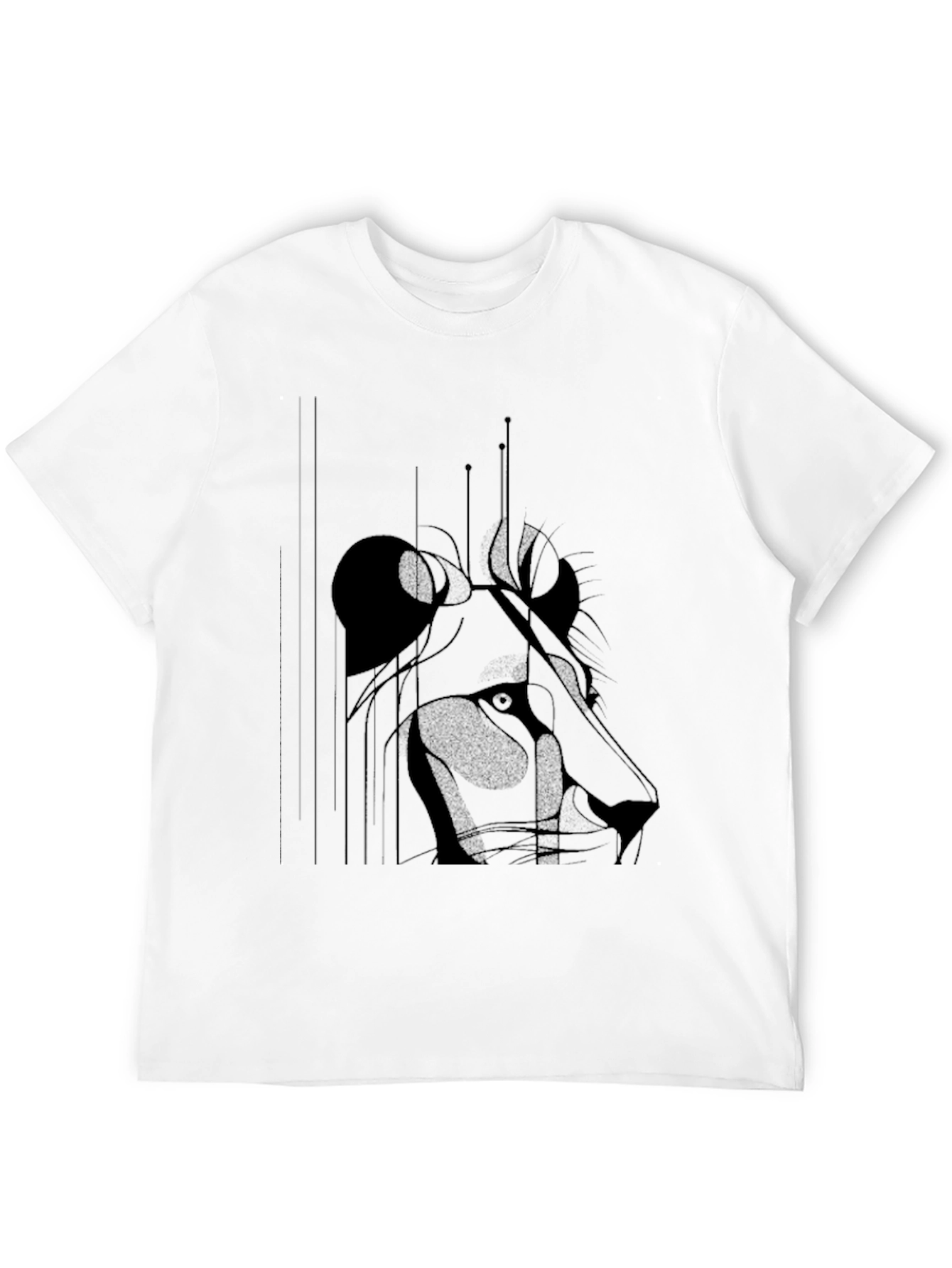 Lion Sketch Black Graphic Tee