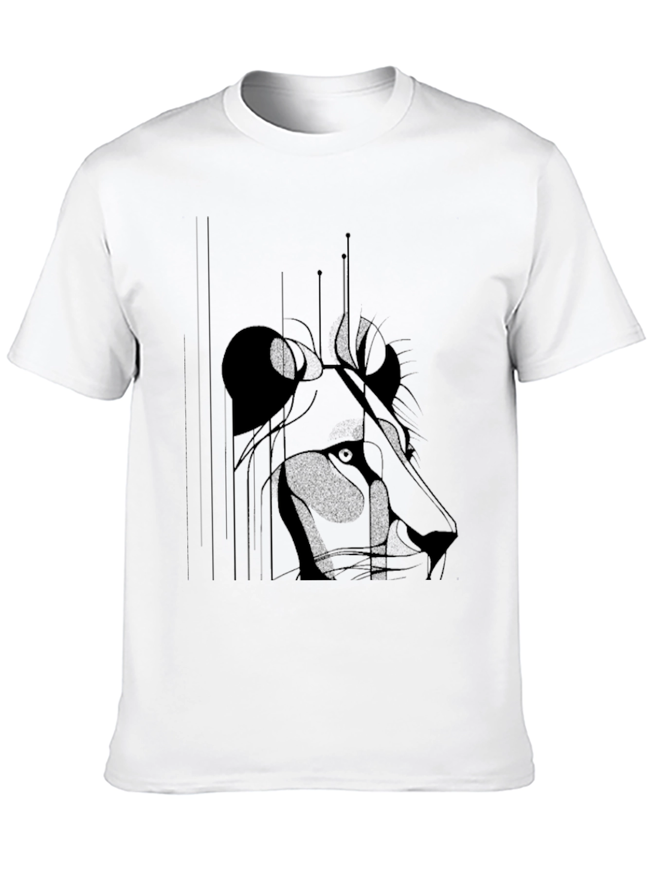 Lion Sketch Black Graphic Tee