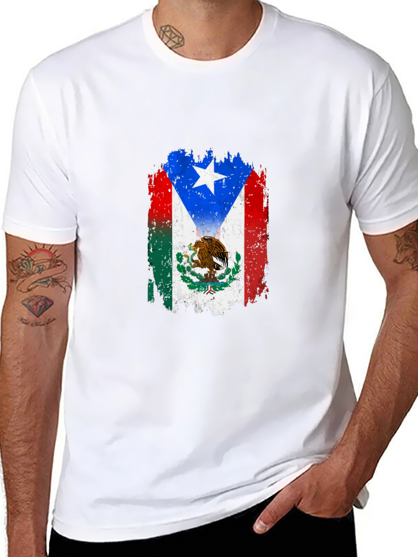 Puerto Rico Mexico Flag T-Shirt
