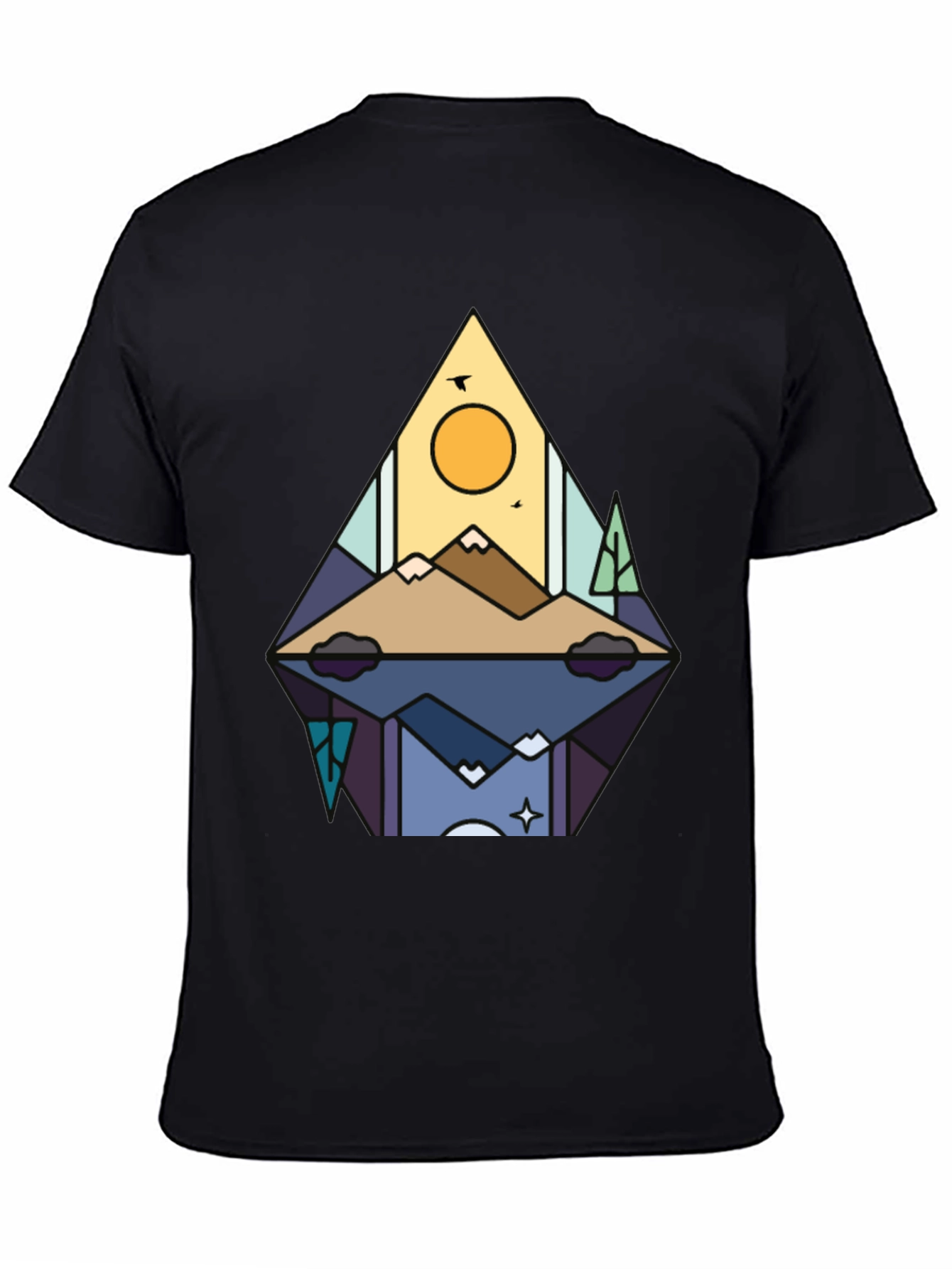 Mountain Reflection Graphic Tee - Stylish Nature Shirt
