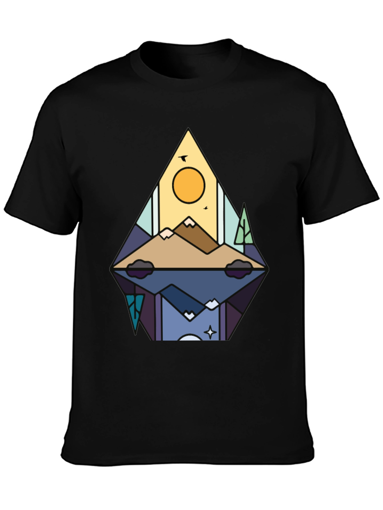 Mountain Reflection Graphic Tee - Stylish Nature Shirt