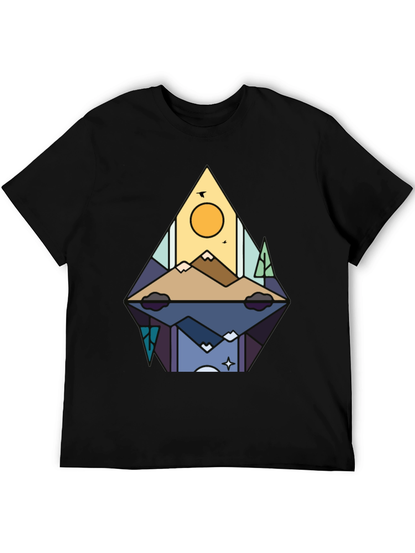 Mountain Reflection Graphic Tee - Stylish Nature Shirt