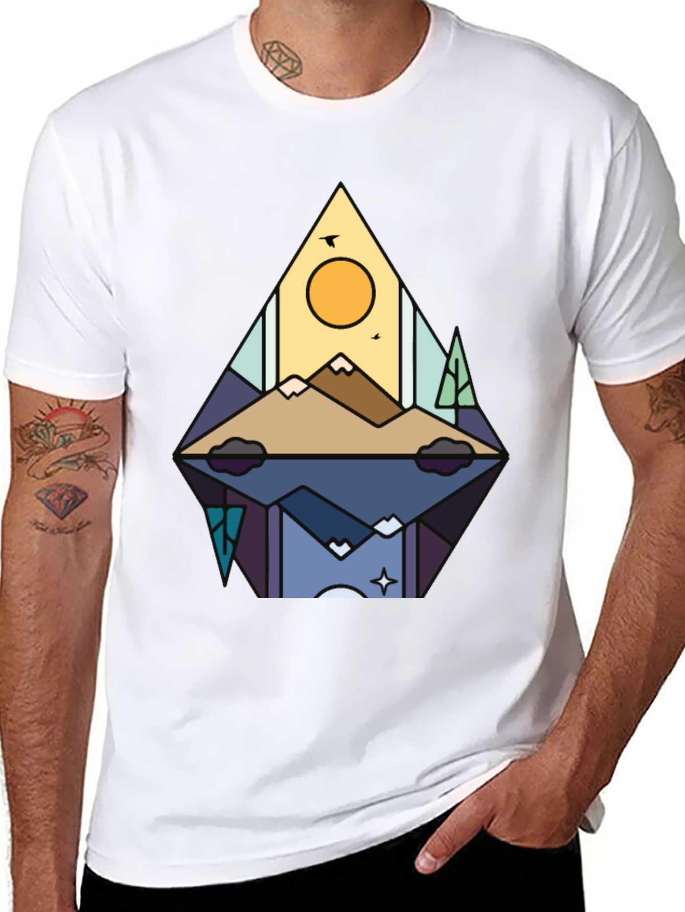 Mountain Reflection Graphic Tee - Stylish Nature Shirt