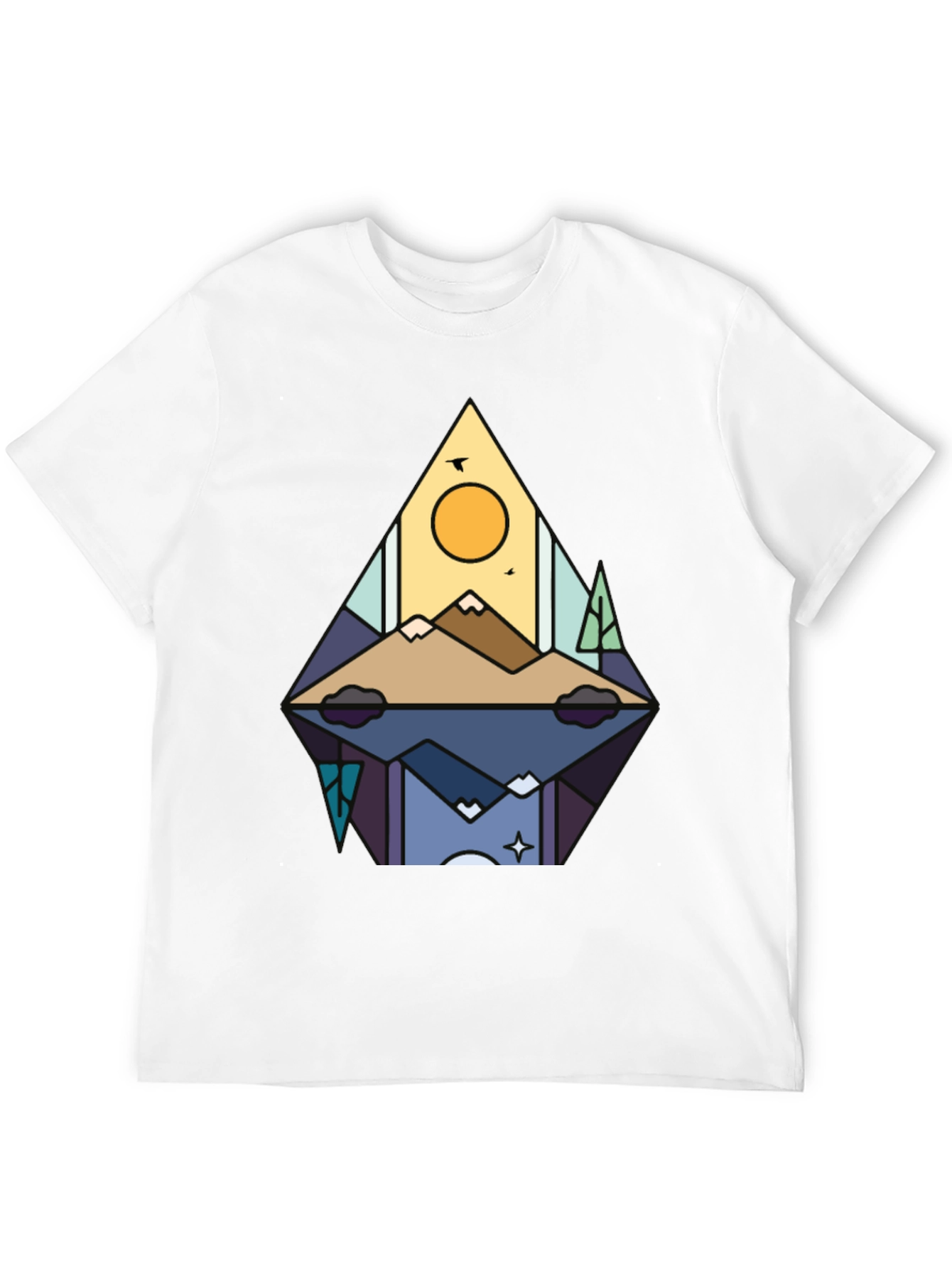 Mountain Reflection Graphic Tee - Stylish Nature Shirt