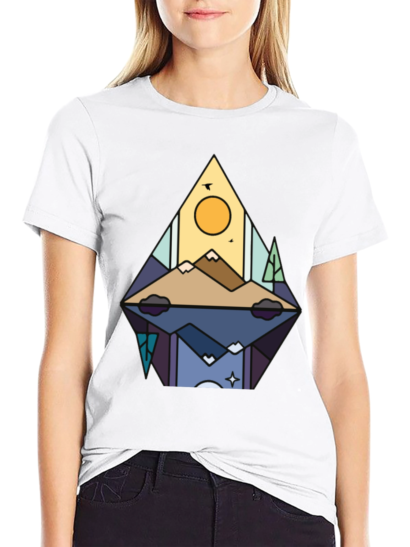 Mountain Reflection Graphic Tee - Stylish Nature Shirt