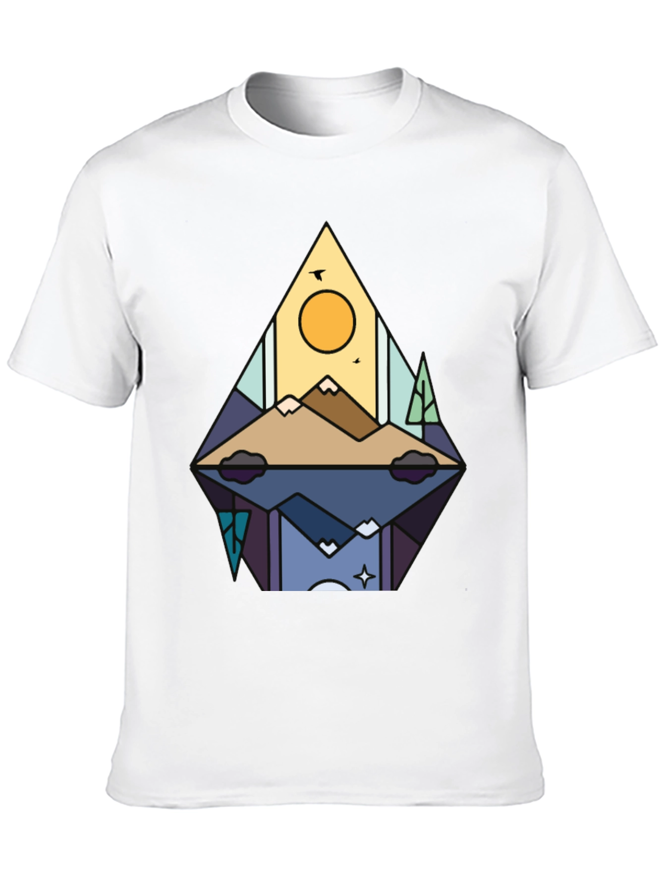 Mountain Reflection Graphic Tee - Stylish Nature Shirt