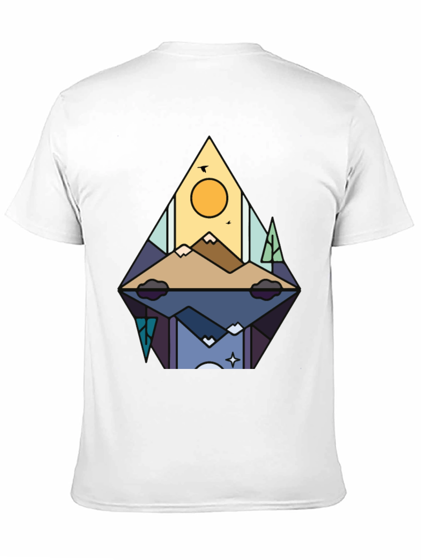 Mountain Reflection Graphic Tee - Stylish Nature Shirt