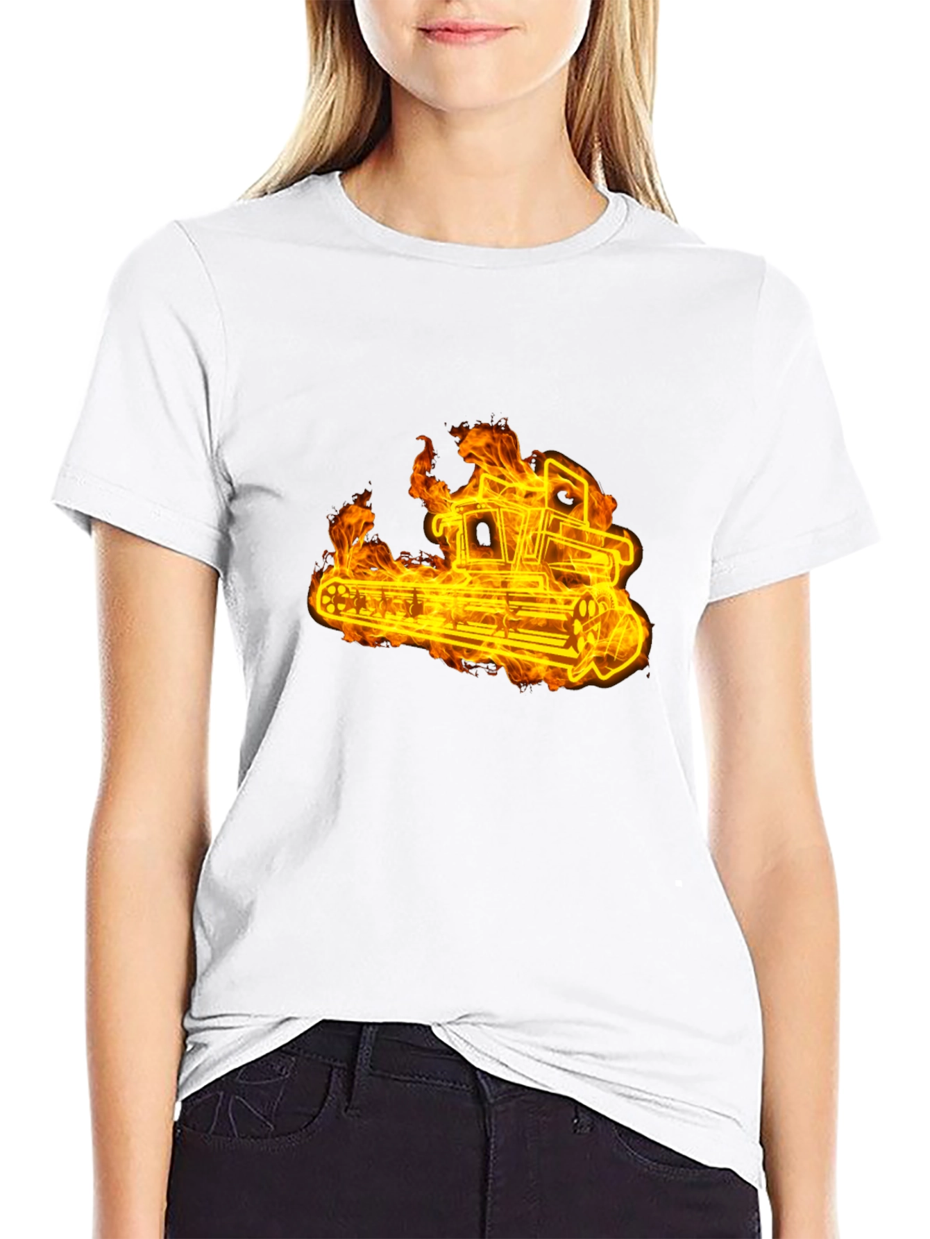 Fiery Tractor Black T-Shirt