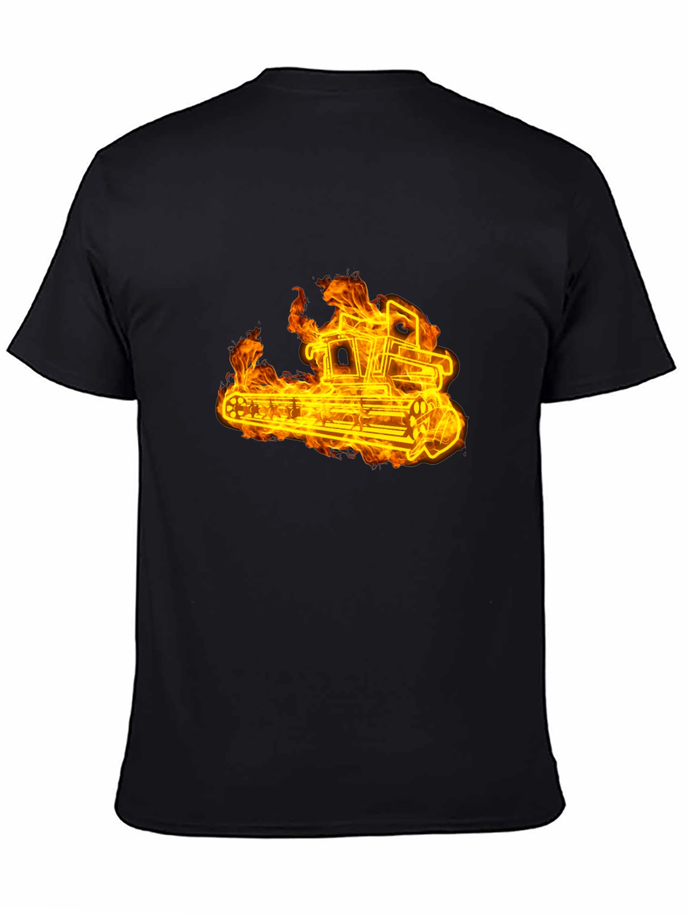 Fiery Tractor Black T-Shirt