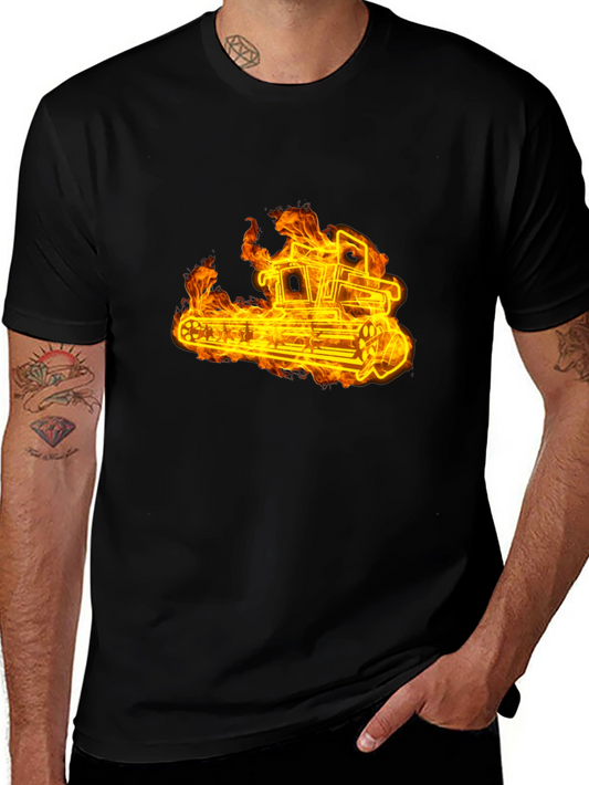 Fiery Tractor Black T-Shirt
