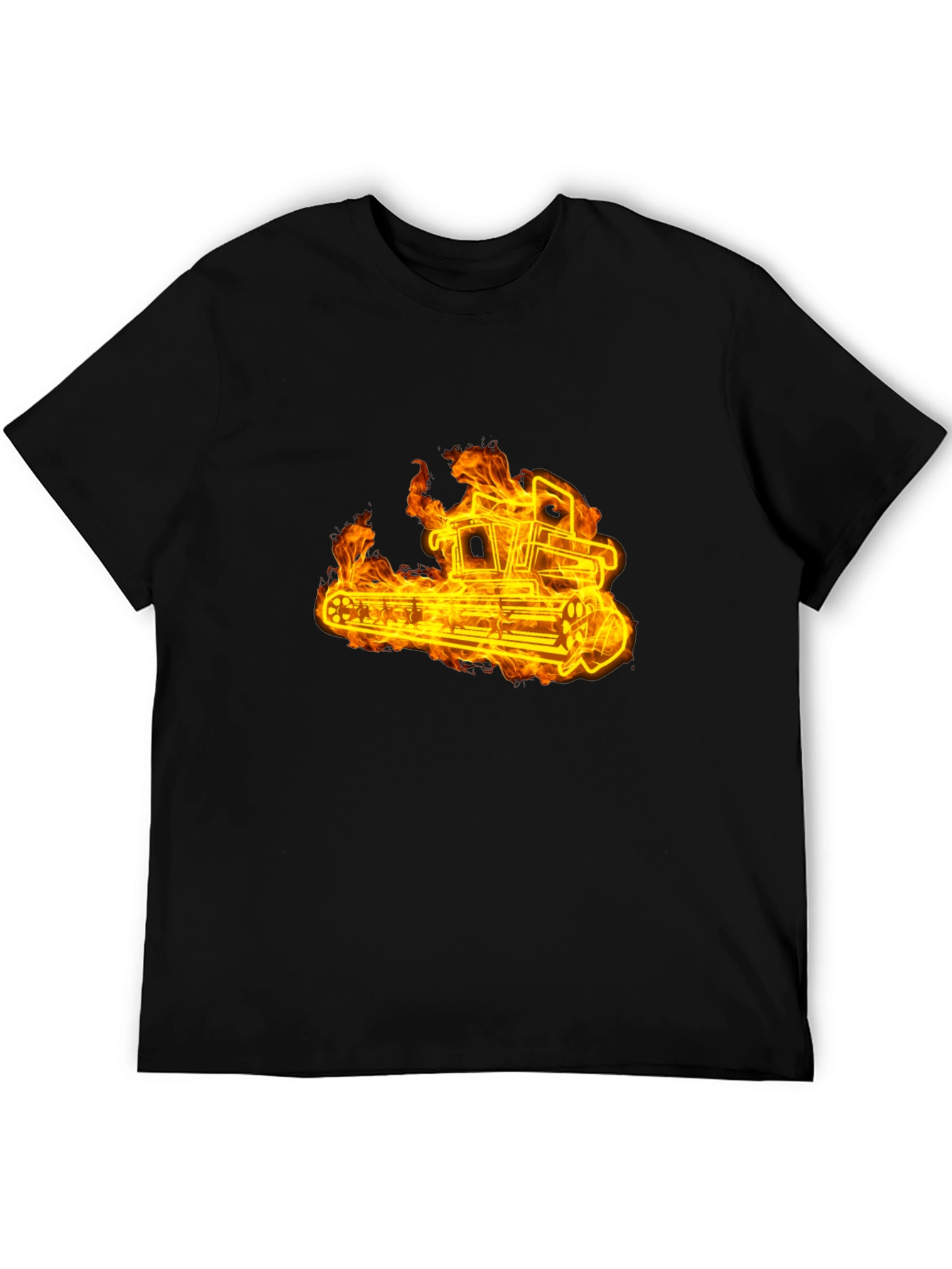 Fiery Tractor Black T-Shirt