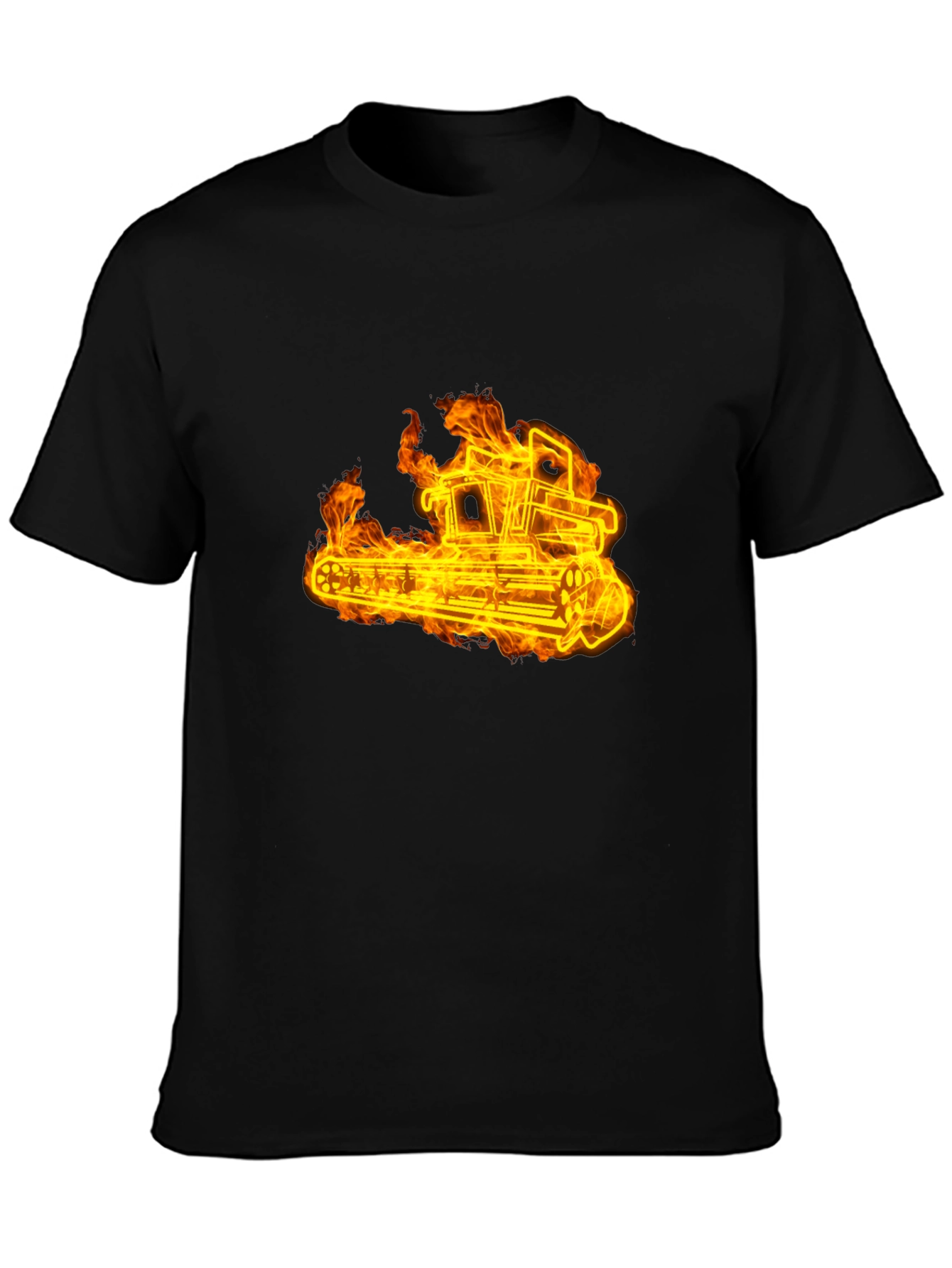 Fiery Tractor Black T-Shirt