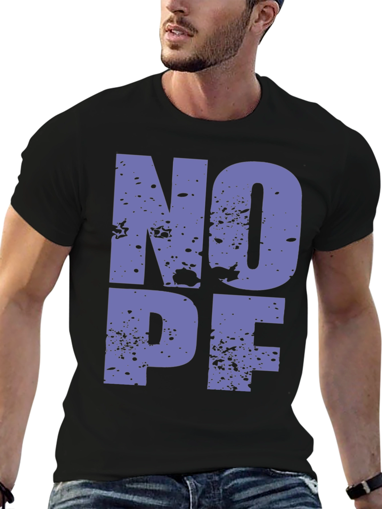 NOPE Funny Sarcastic Graphic T-Shirt