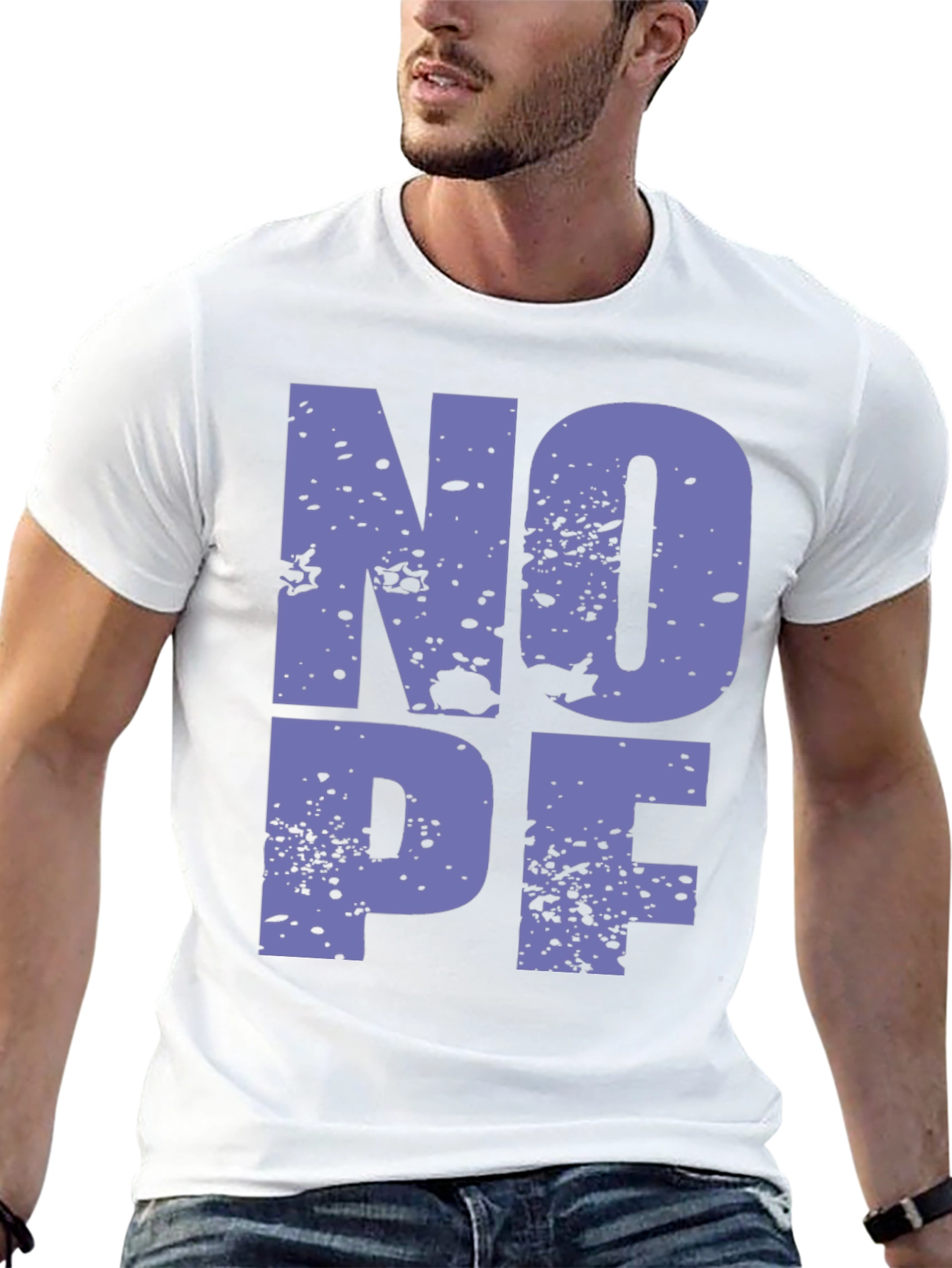 NOPE Funny Sarcastic Graphic T-Shirt