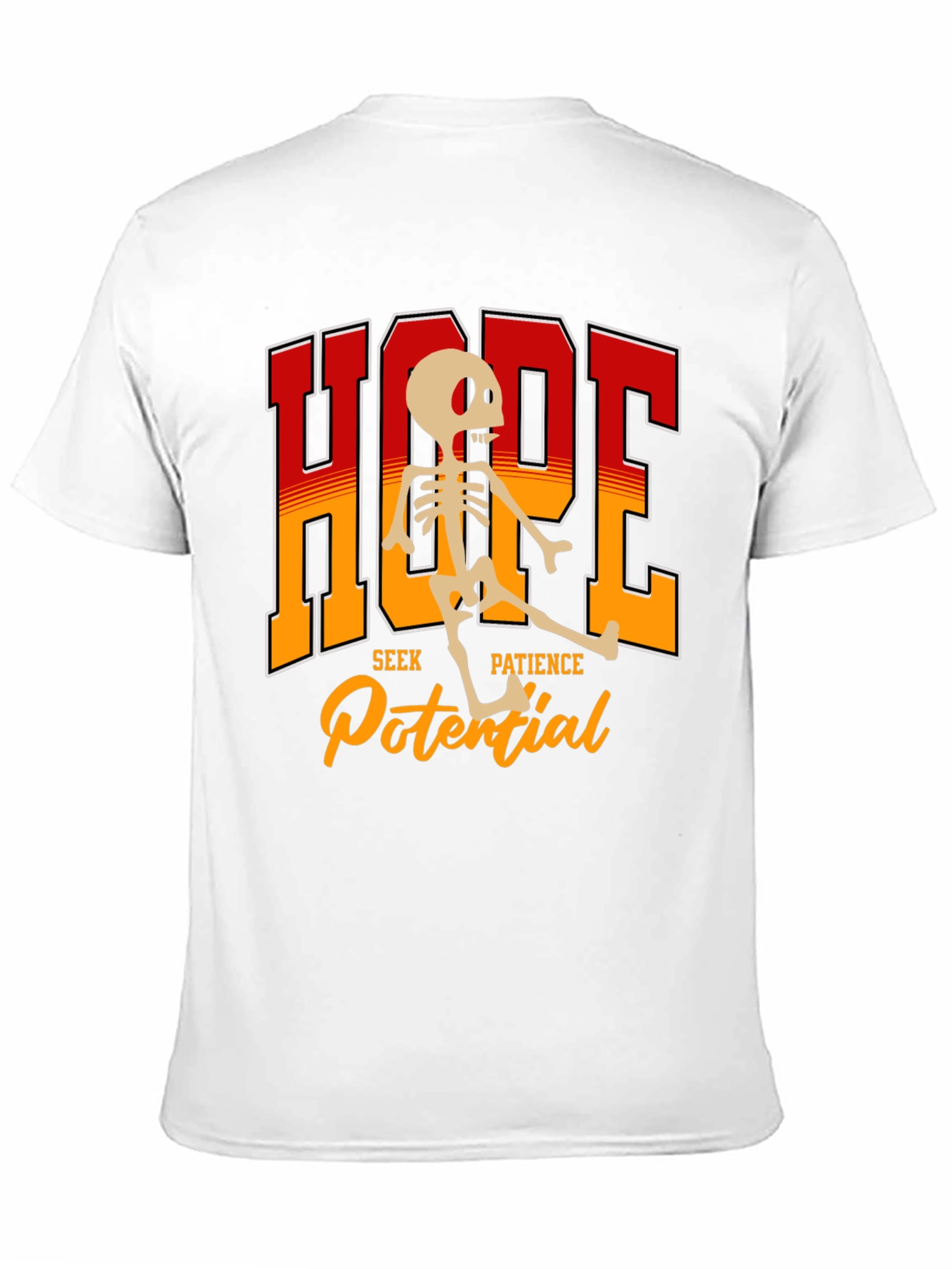 Hope Skeleton Graphic Tee - Seek Patience Potential T-Shirt