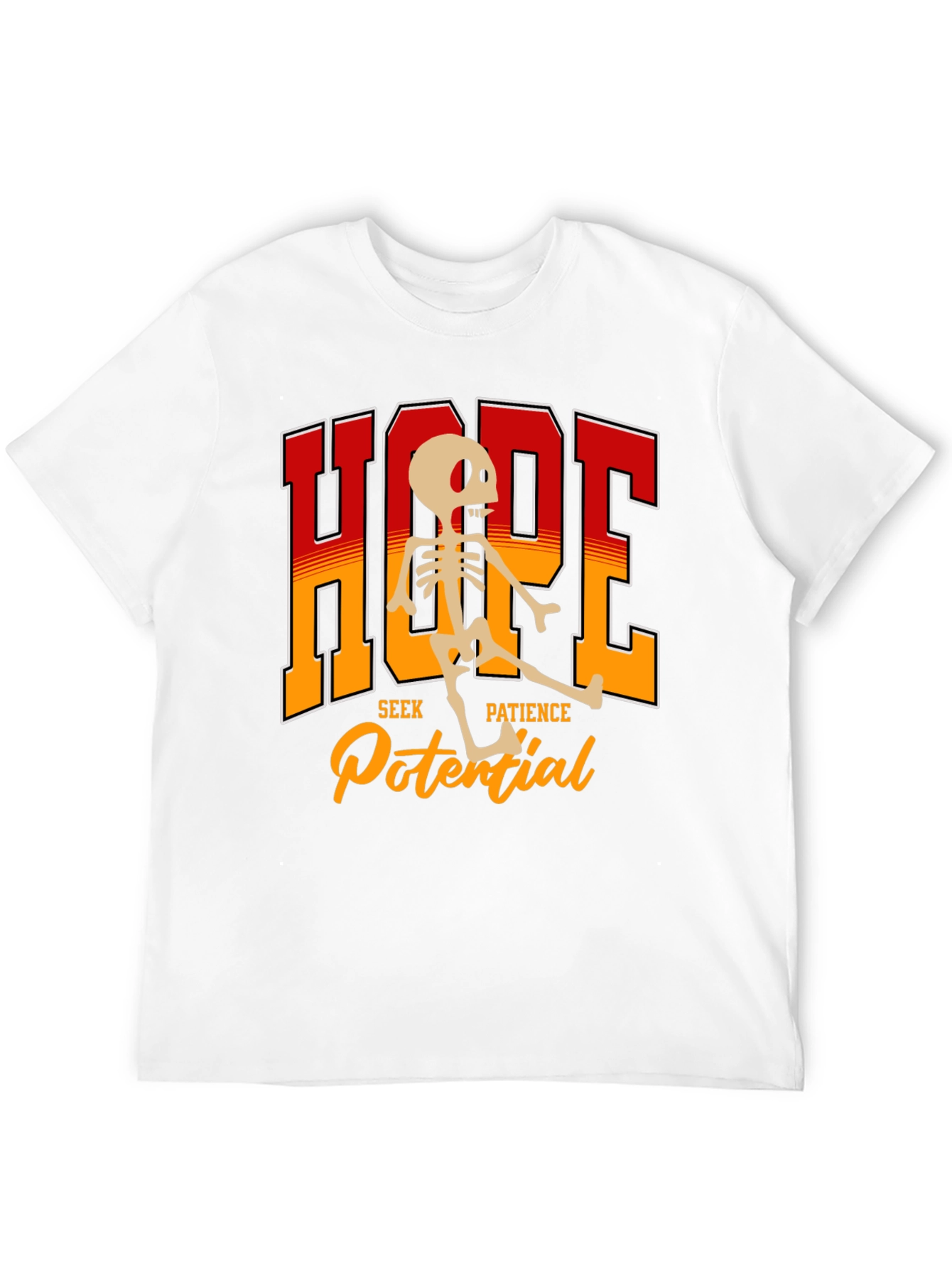 Hope Skeleton Graphic Tee - Seek Patience Potential T-Shirt