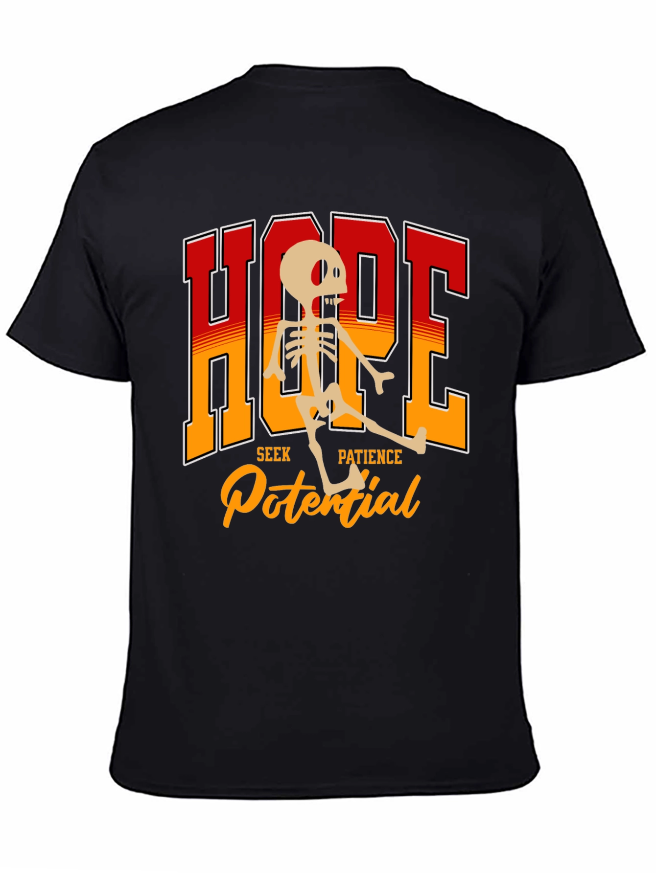 Hope Skeleton Graphic Tee - Seek Patience Potential T-Shirt