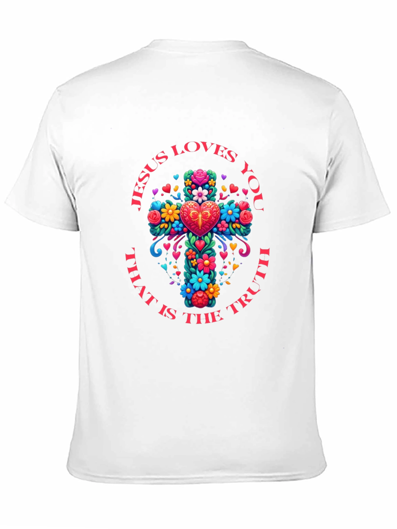 Jesus Loves You Floral Cross T-Shirt
