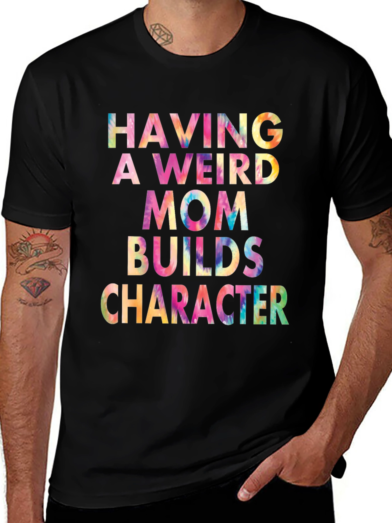 Weird Mom Builds Character Tie-Dye Tee