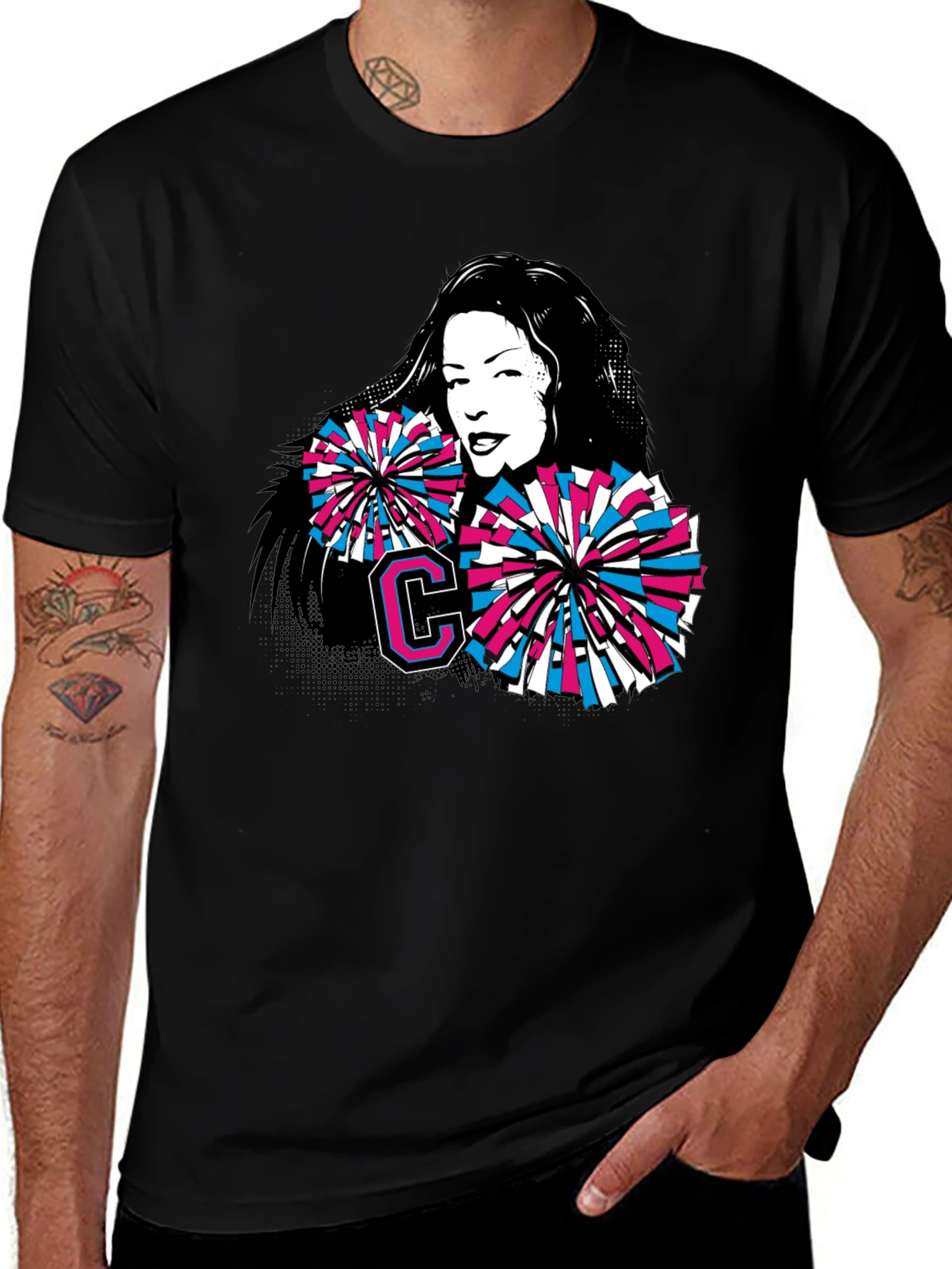 Cheerleader Graphic Tee - Retro Style Comfort