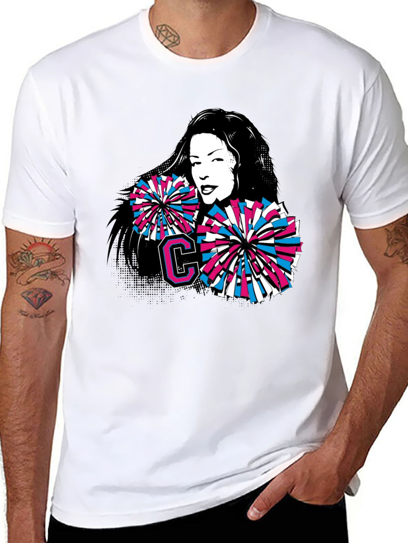 Cheerleader Graphic Tee - Retro Style Comfort